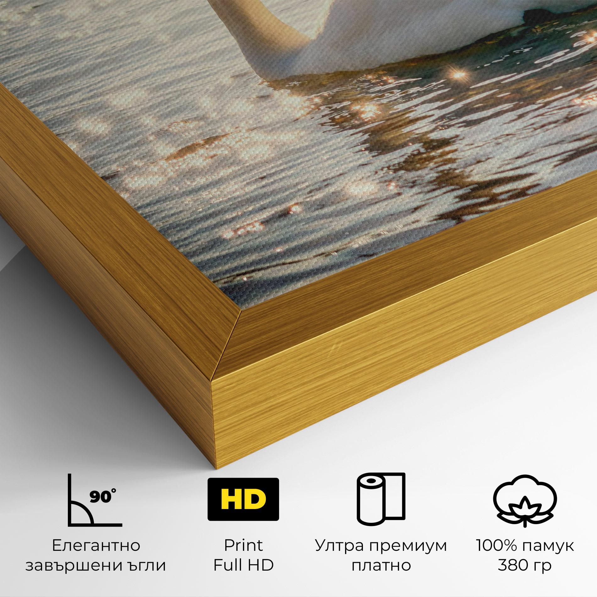Картина на платно Swan On Lake mockup 4