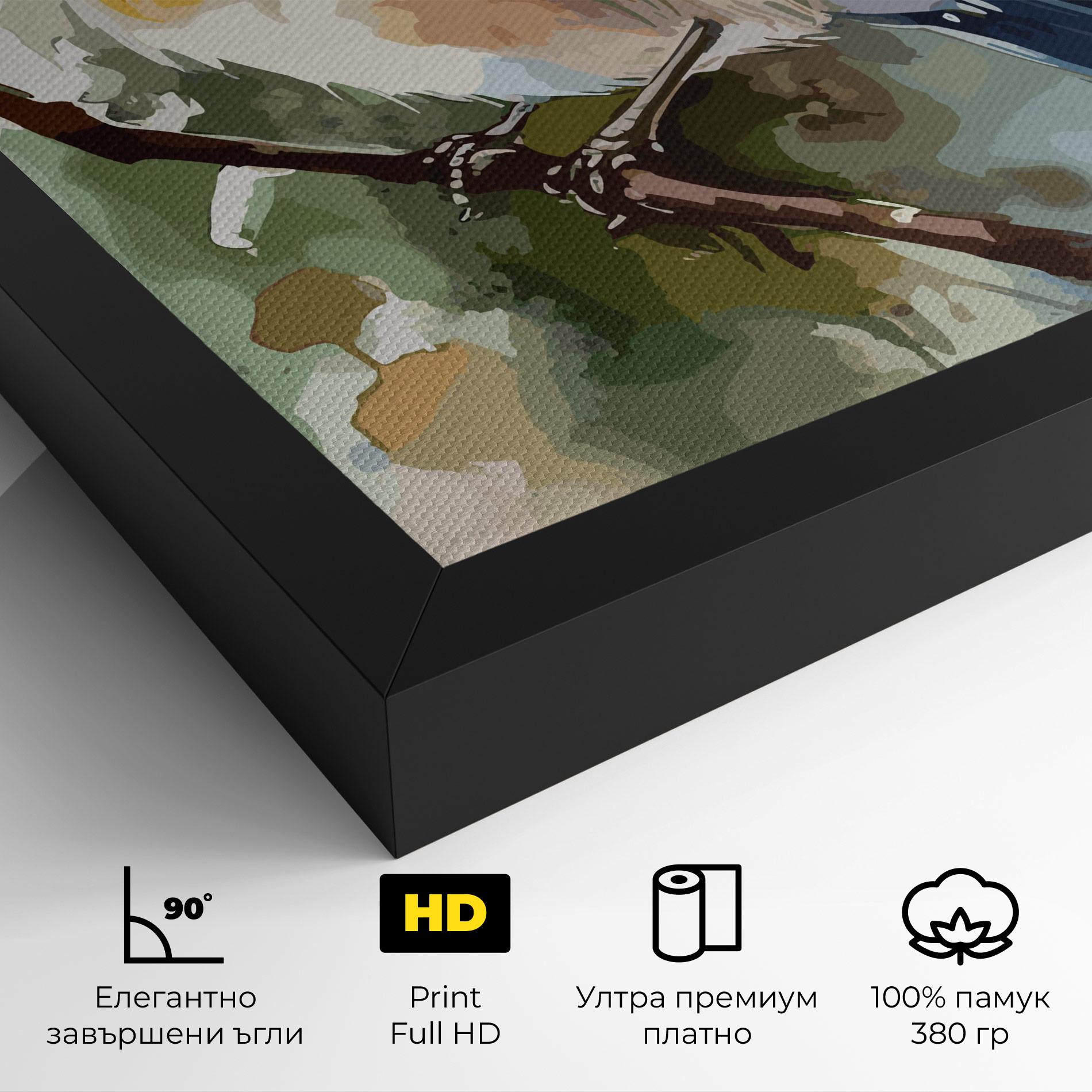 Картина на платно Blue Pretty Bird mockup 4