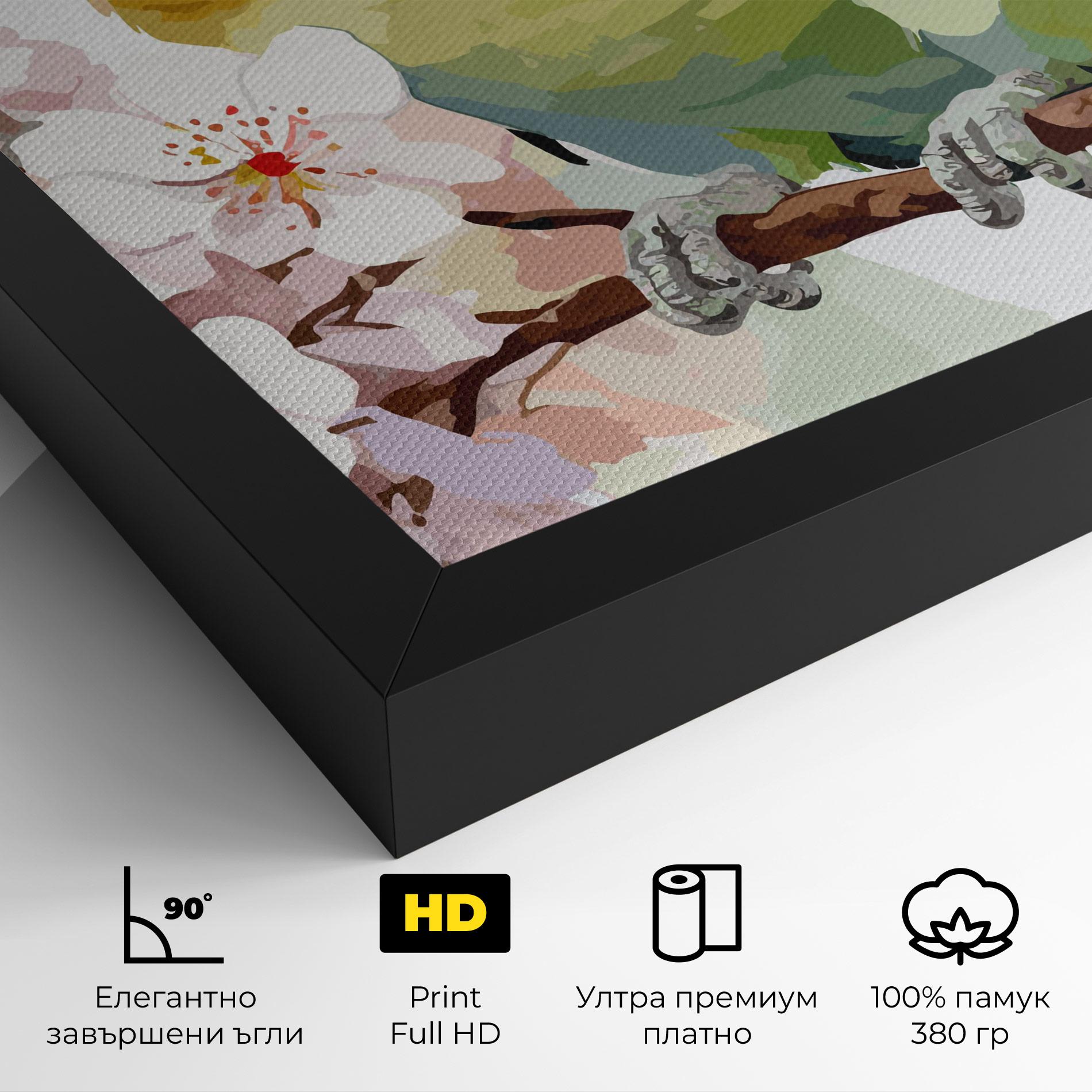 Картина на платно Cute Green Parrot mockup 4