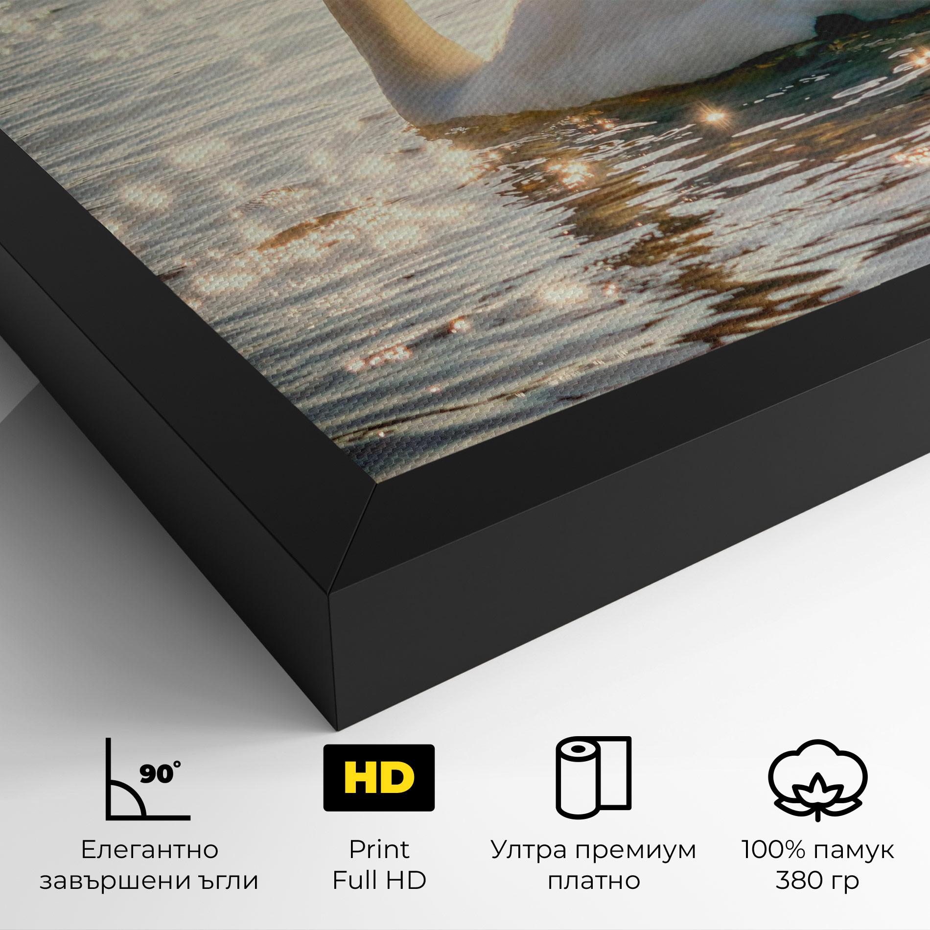 Картина на платно Swan On Lake mockup 4