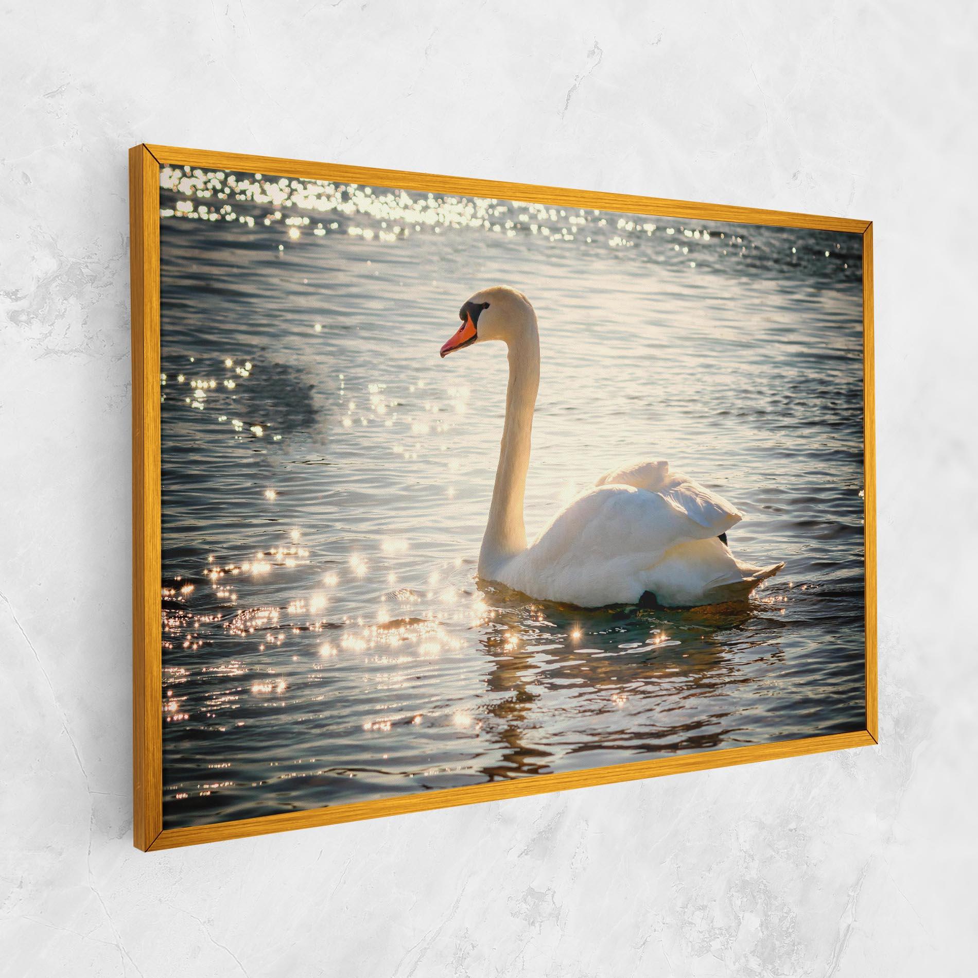 Картина на платно Swan On Lake mockup 1