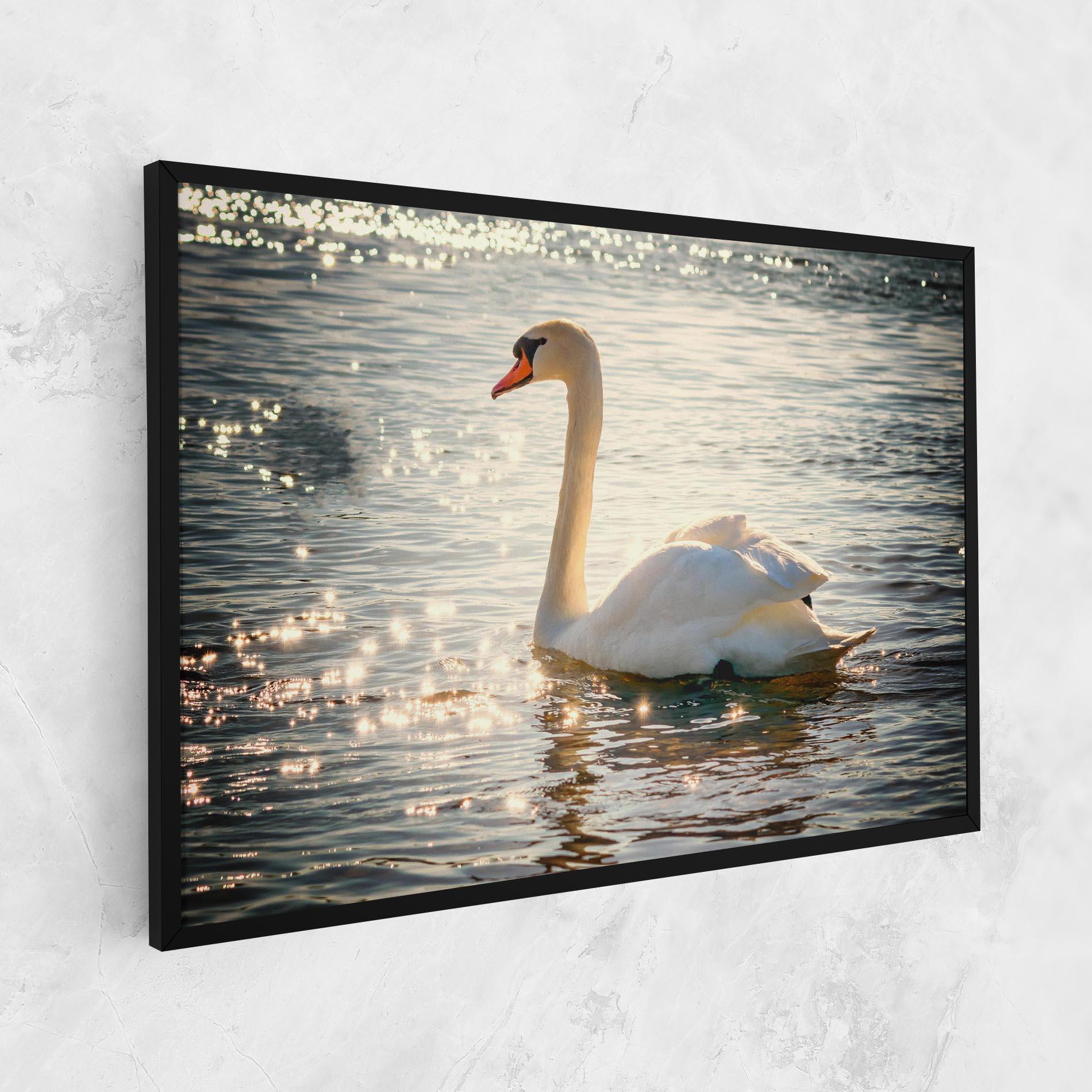 Картина на платно Swan On Lake mockup 1