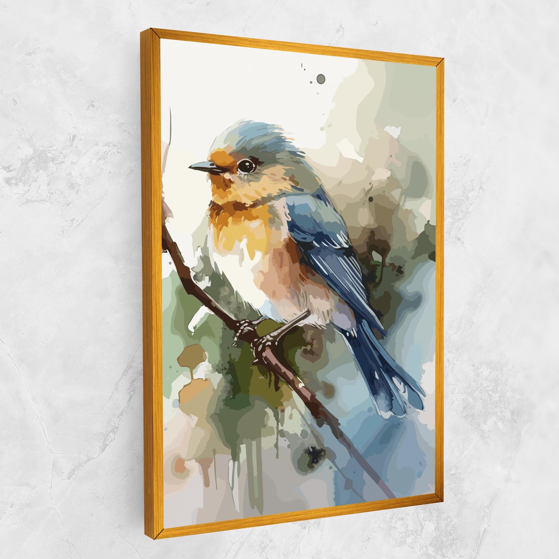 Картина на платно Blue Pretty Bird mockup 1