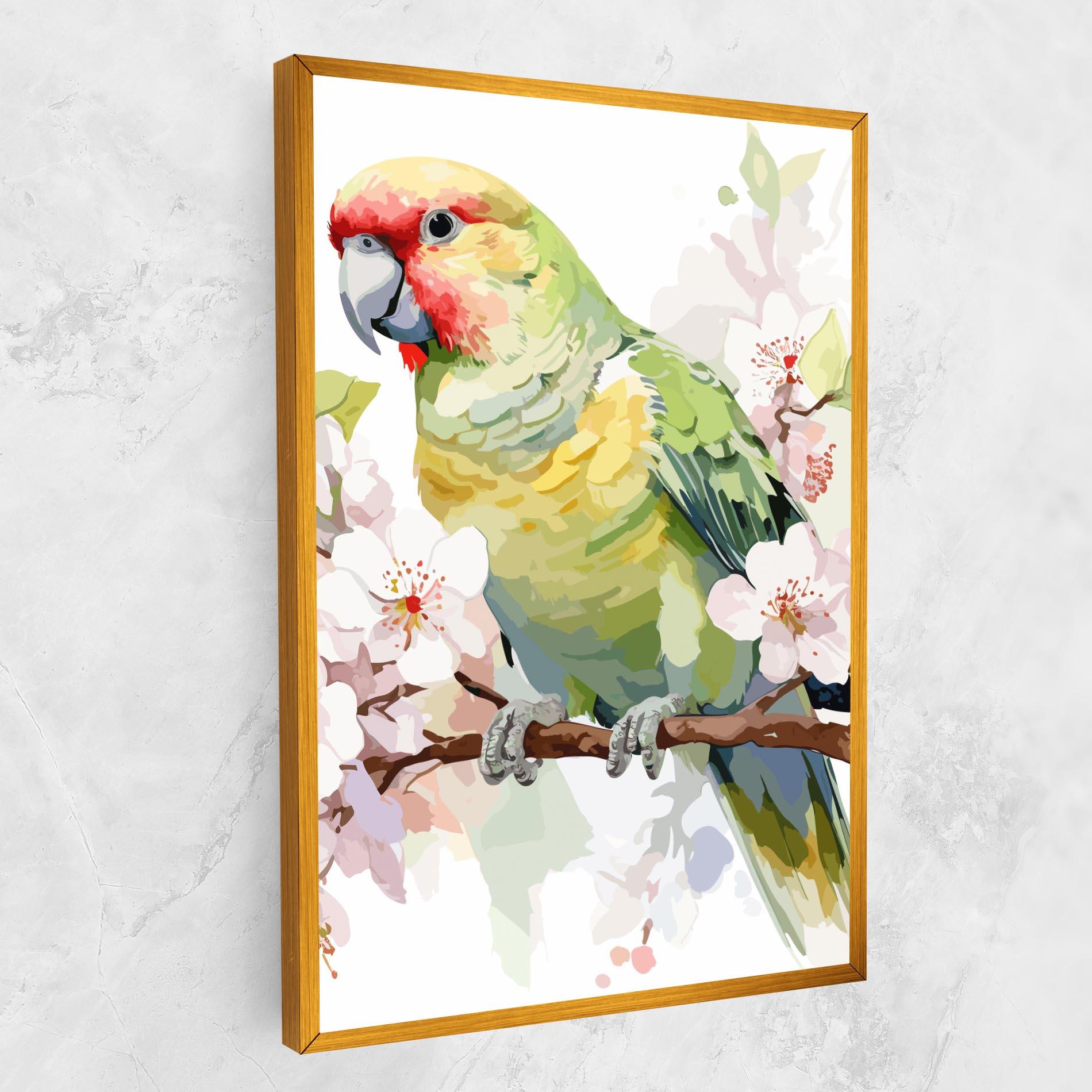 Картина на платно Cute Green Parrot mockup 1