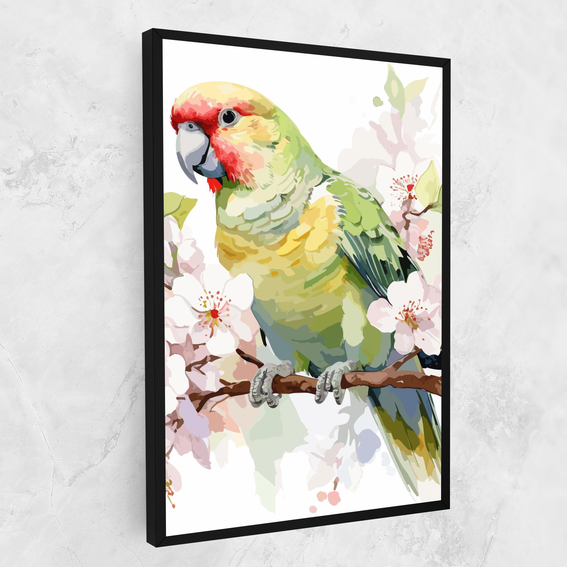 Картина на платно Cute Green Parrot mockup 1