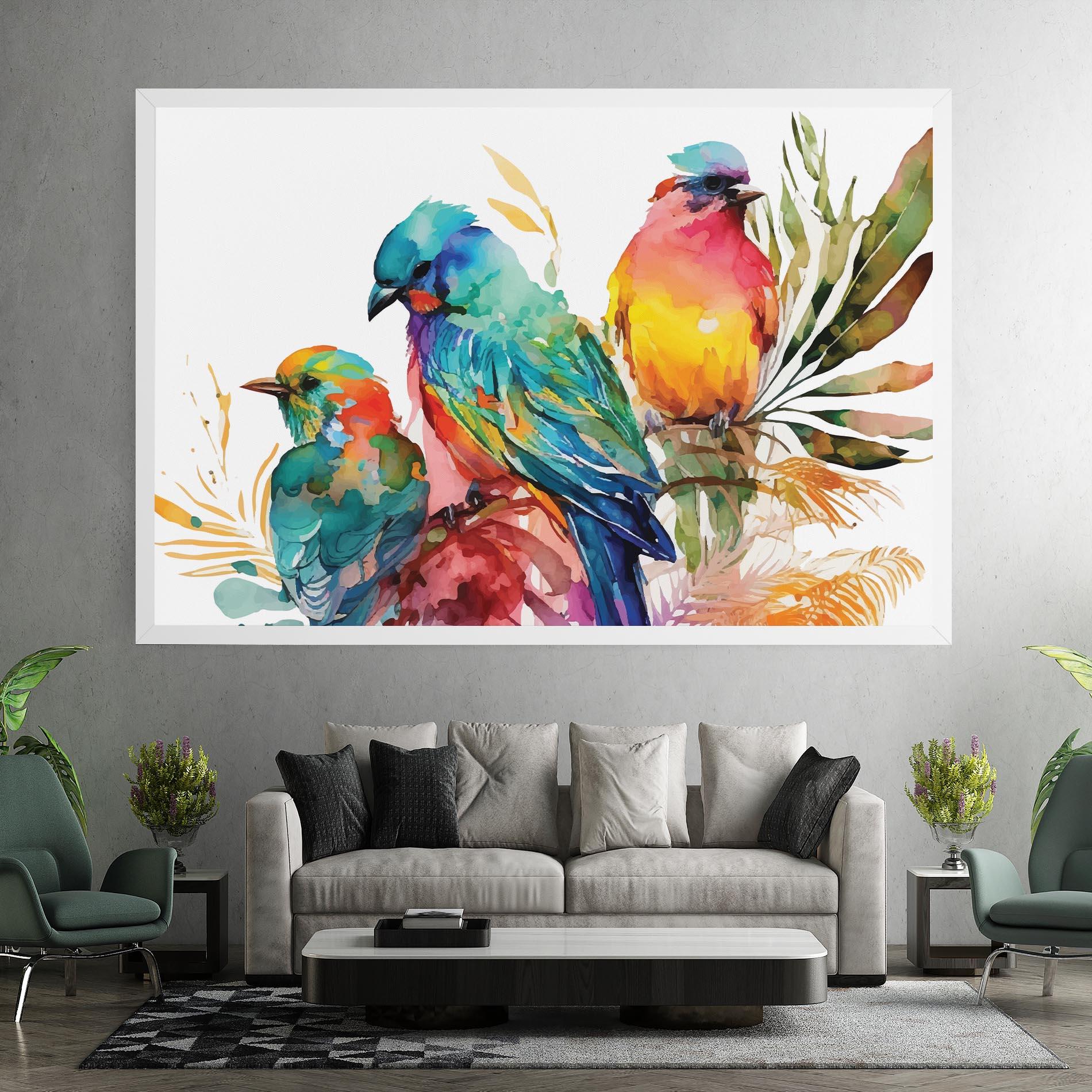 Картина на платно Colorful Birds mockup 7
