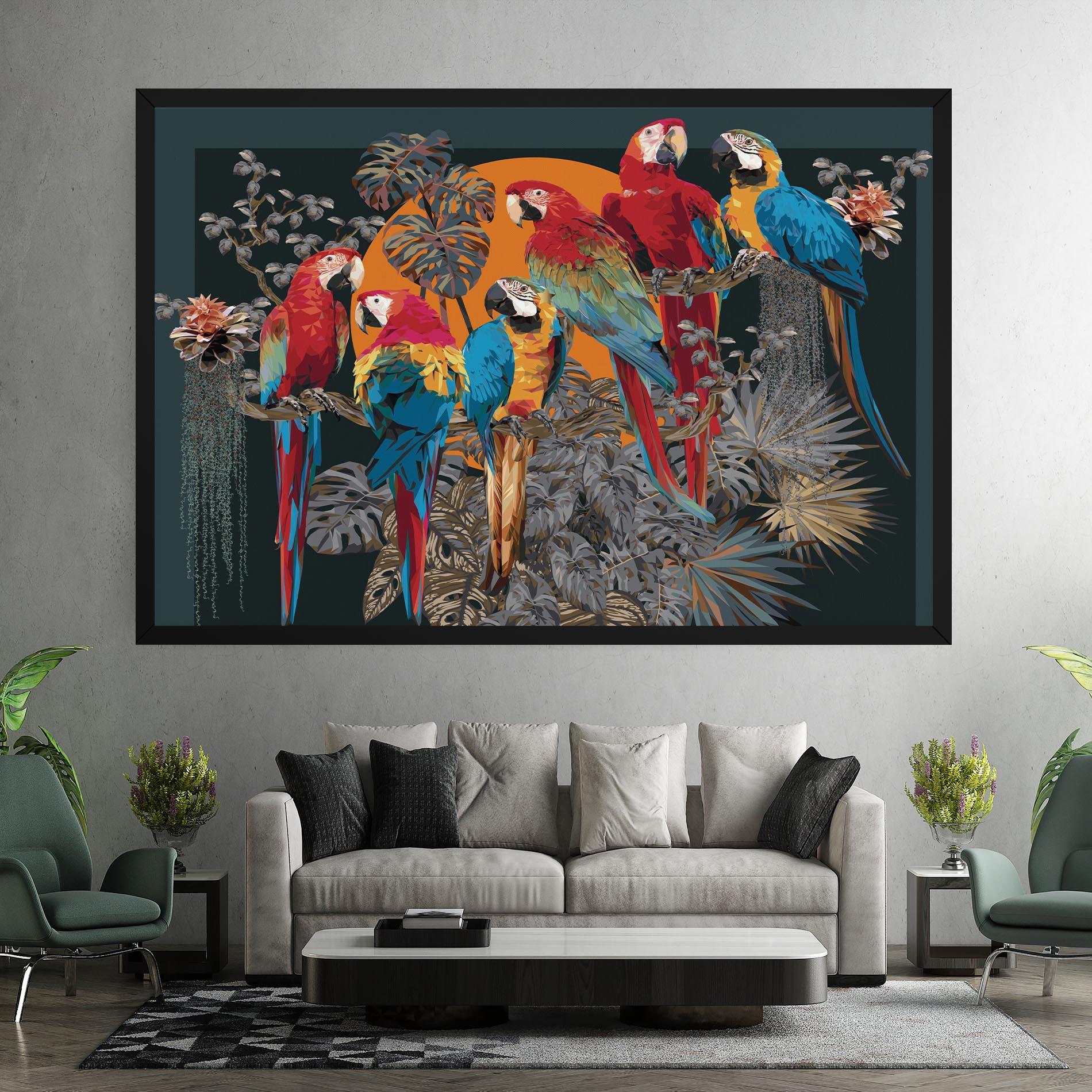 Картина на платно Family Parrot mockup 7