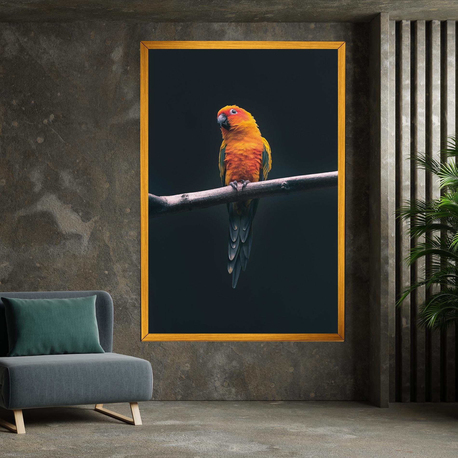 Картина на платно Fire Parrot mockup 7