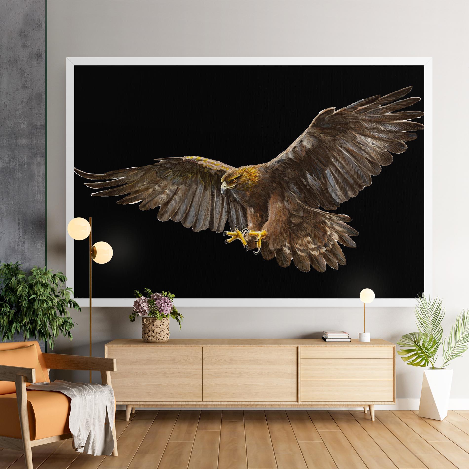 Картина на платно Eagle On Black mockup 9