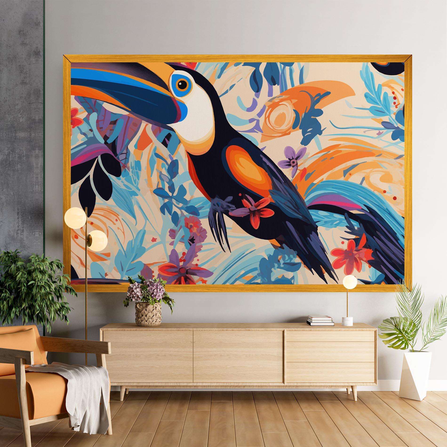 Картина на платно Colorful Toucan mockup 9