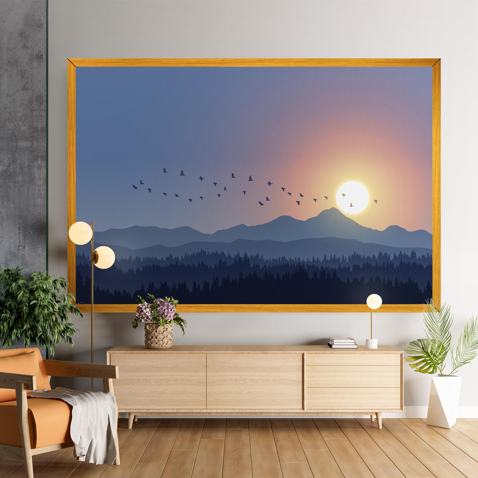 Sunset Birds View mockup 9
