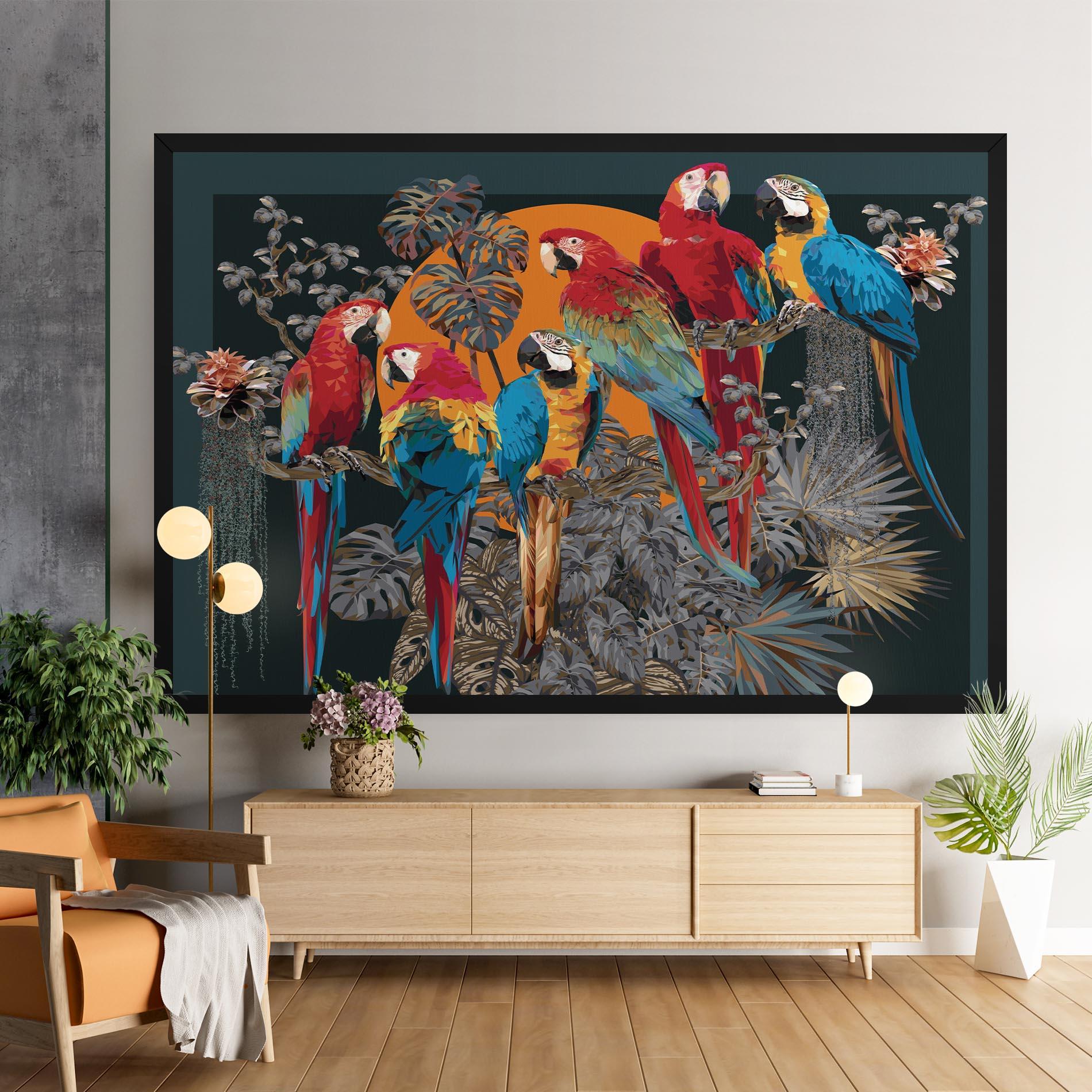 Картина на платно Family Parrot mockup 9