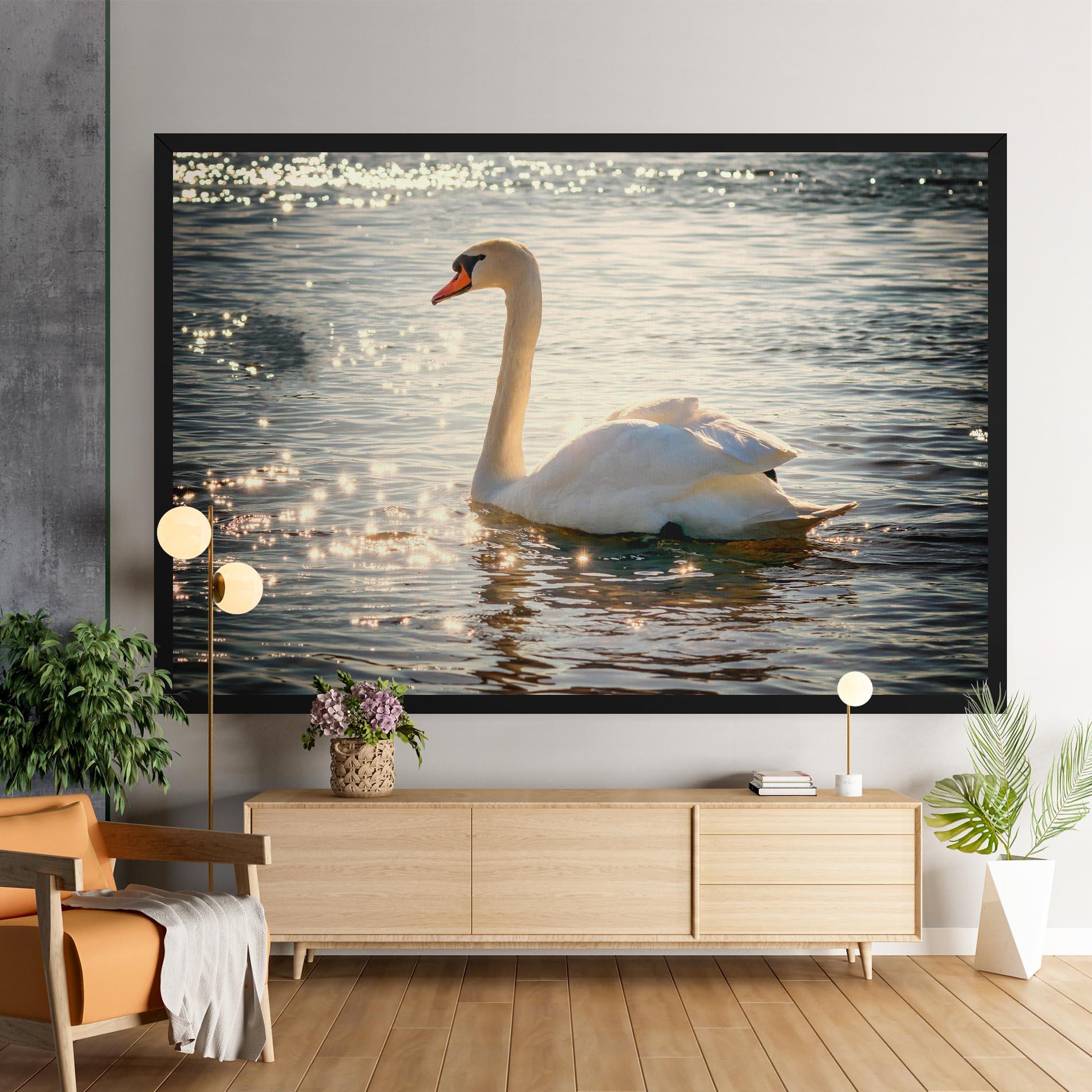 Картина на платно Swan On Lake mockup 9