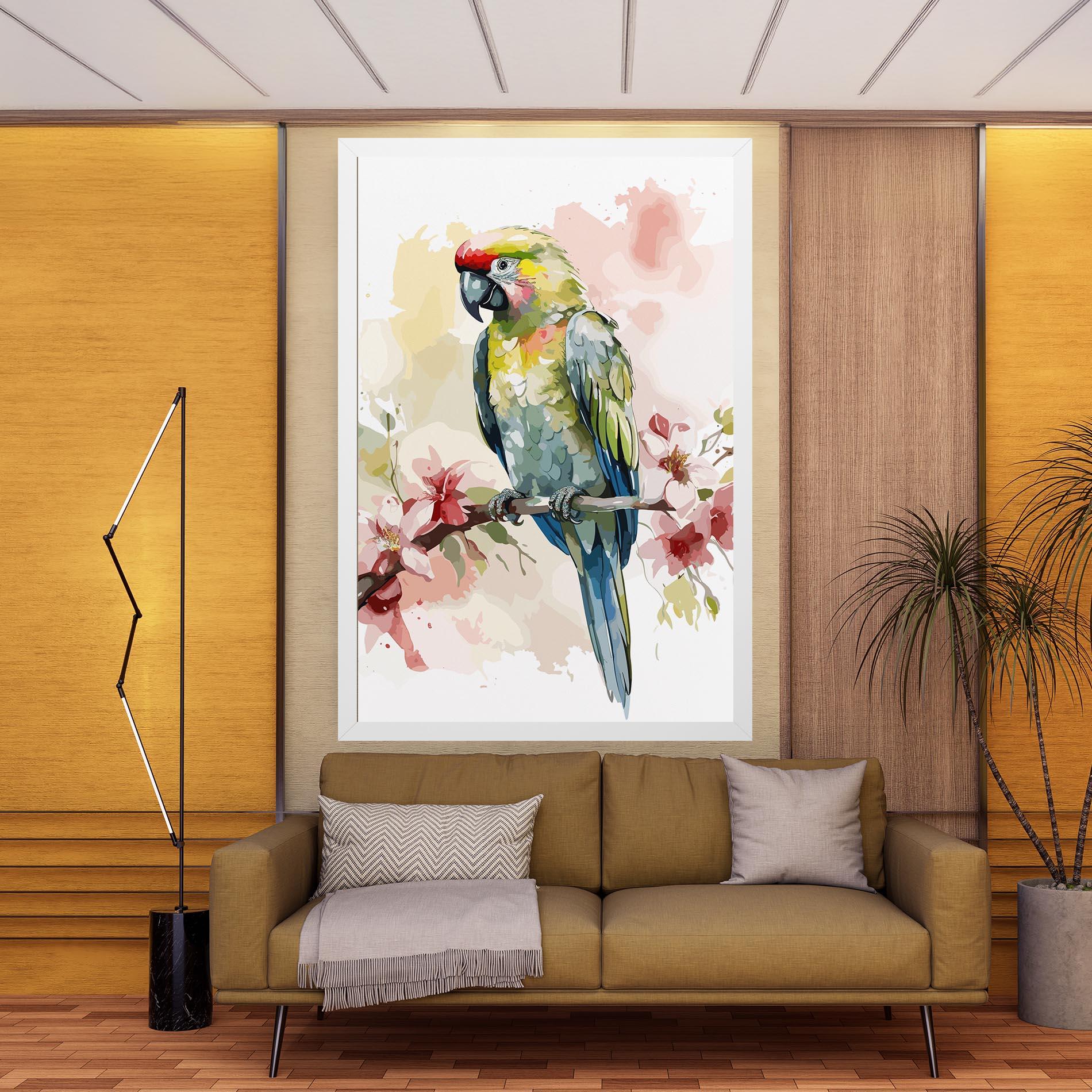 Картина на платно Beautiful Parrot mockup 9