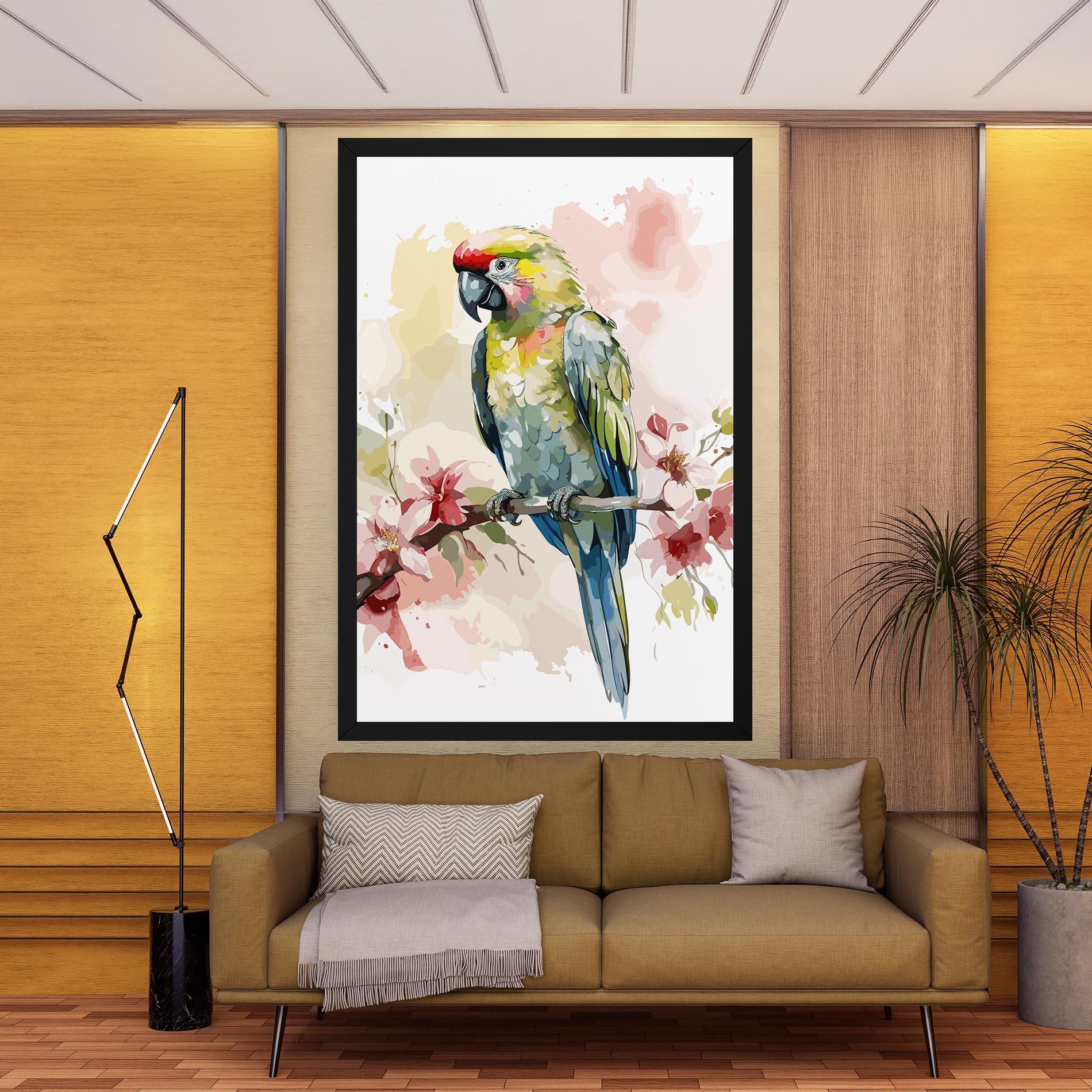 Картина на платно Beautiful Parrot mockup 9