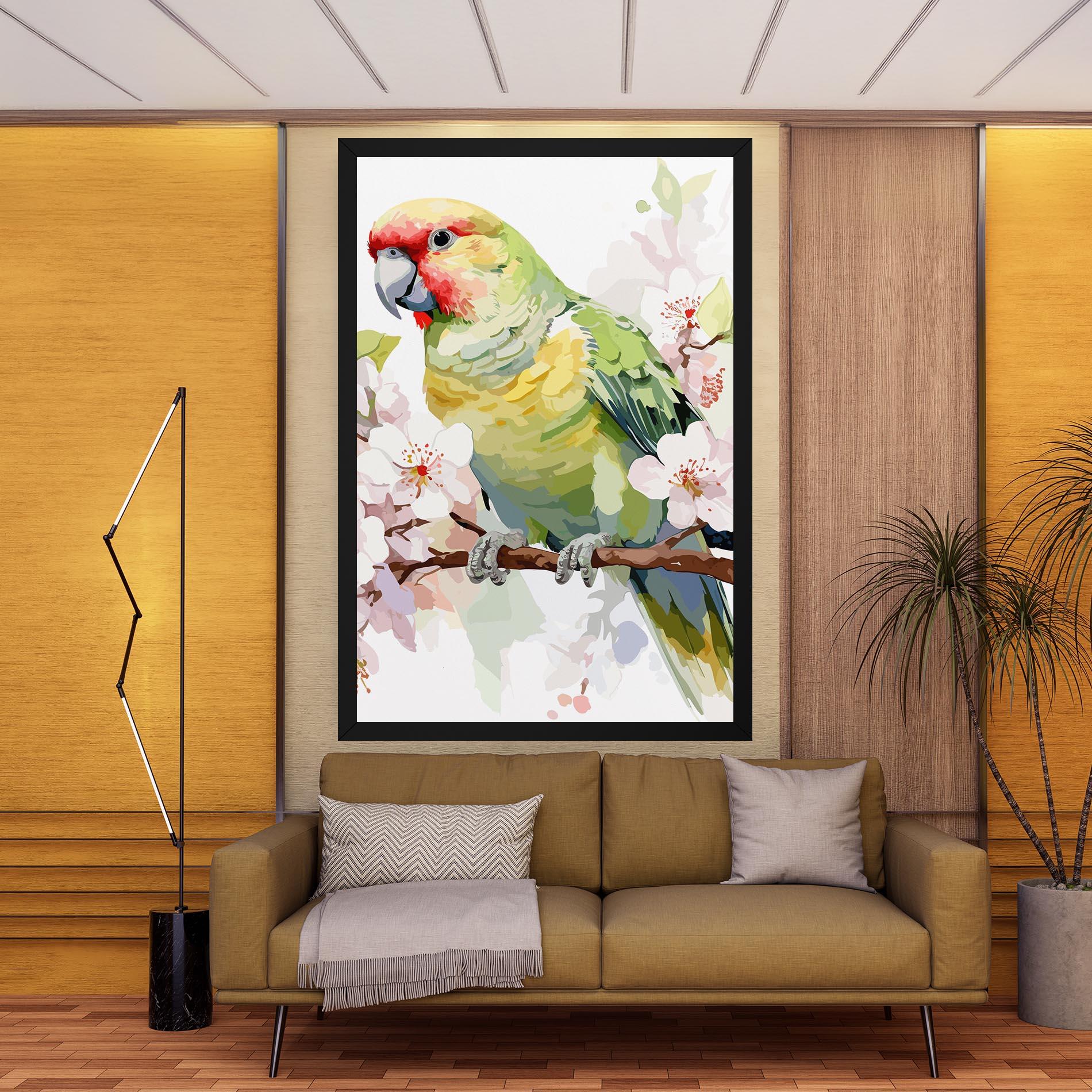 Картина на платно Cute Green Parrot mockup 9