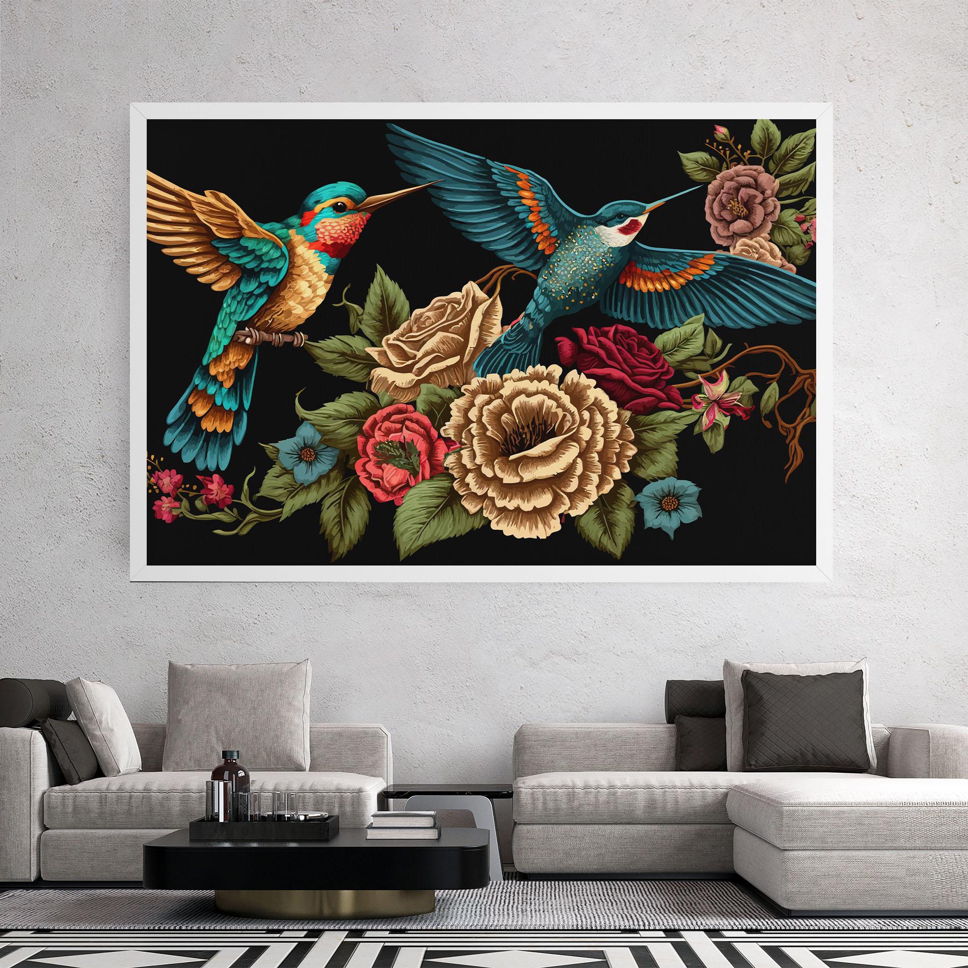 Картина на платно Blue Birds mockup 2