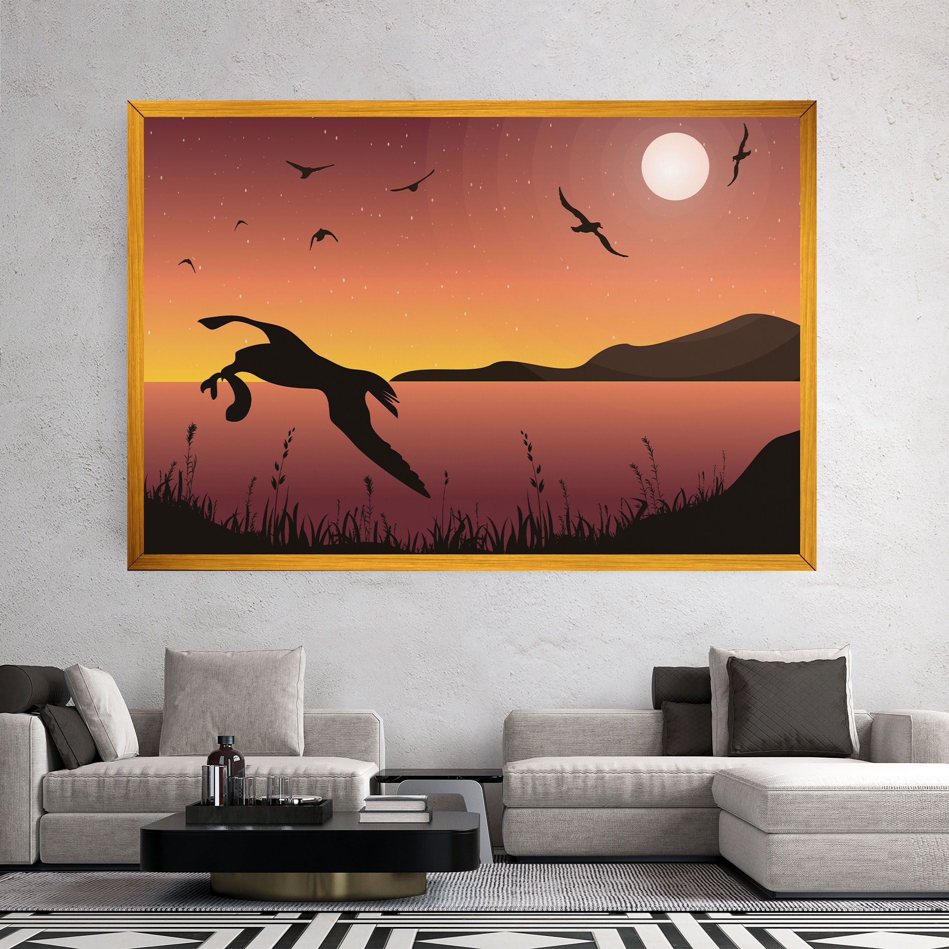 Birds Fishing mockup 2