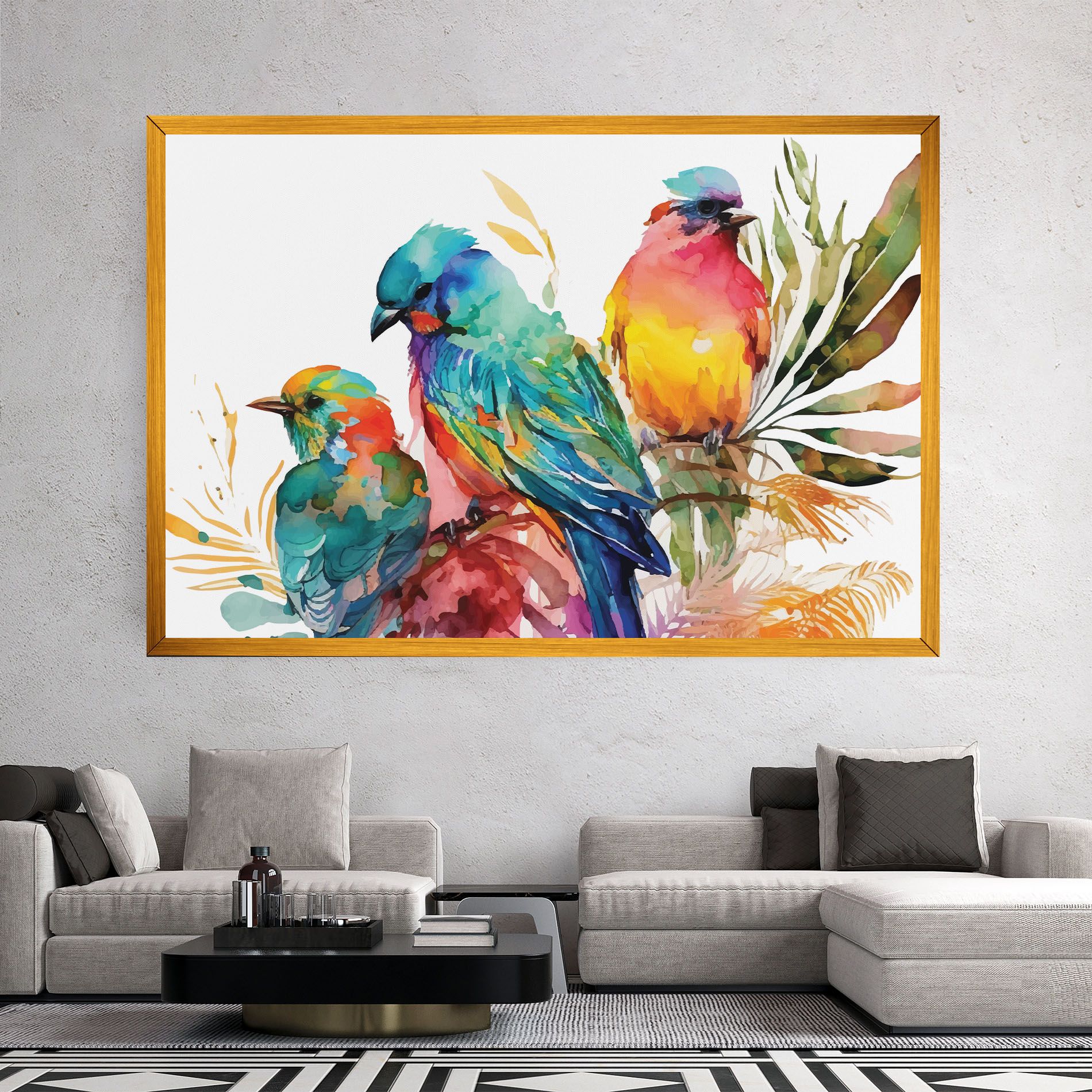 Colorful Birds mockup 2