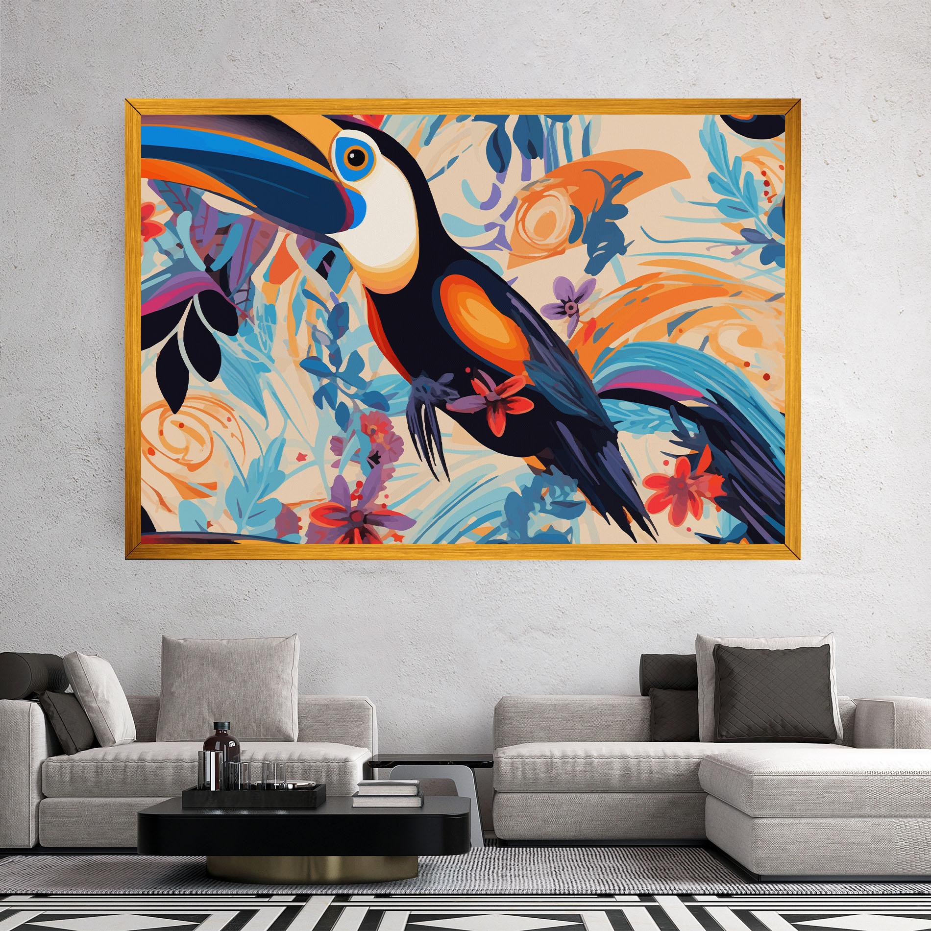 Картина на платно Colorful Toucan mockup 2