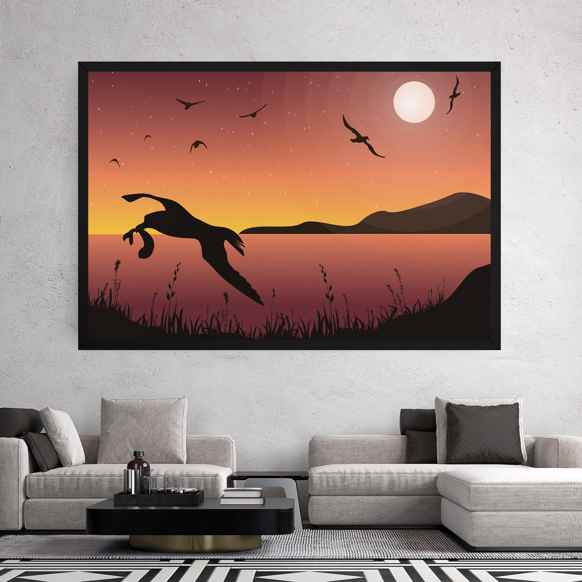 Birds Fishing mockup 2