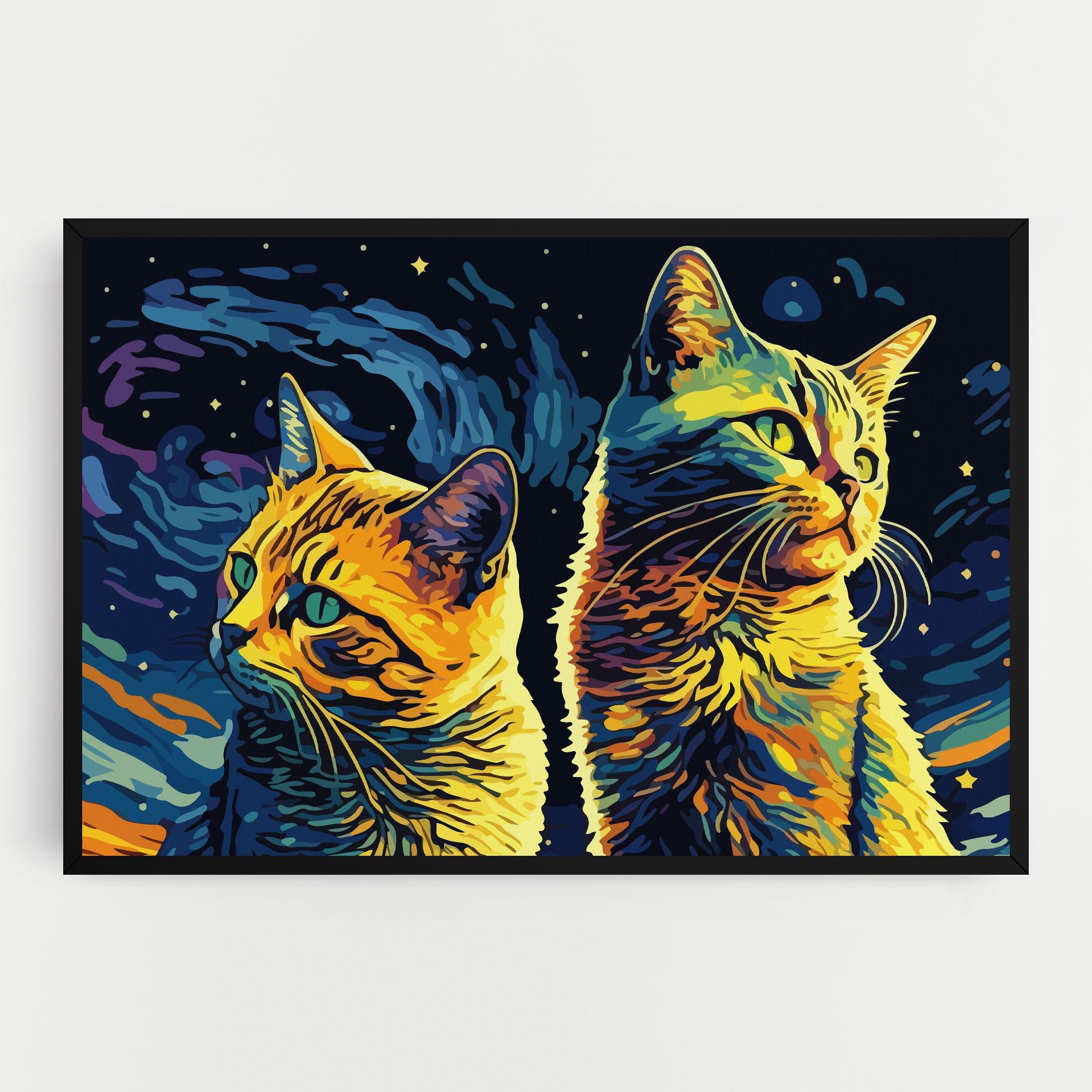 Картина на платно Cat Painting mockup 0