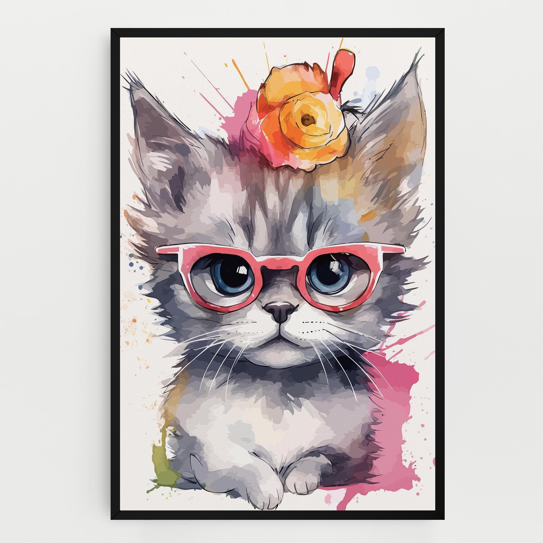Adorable Grey Cat mockup 0