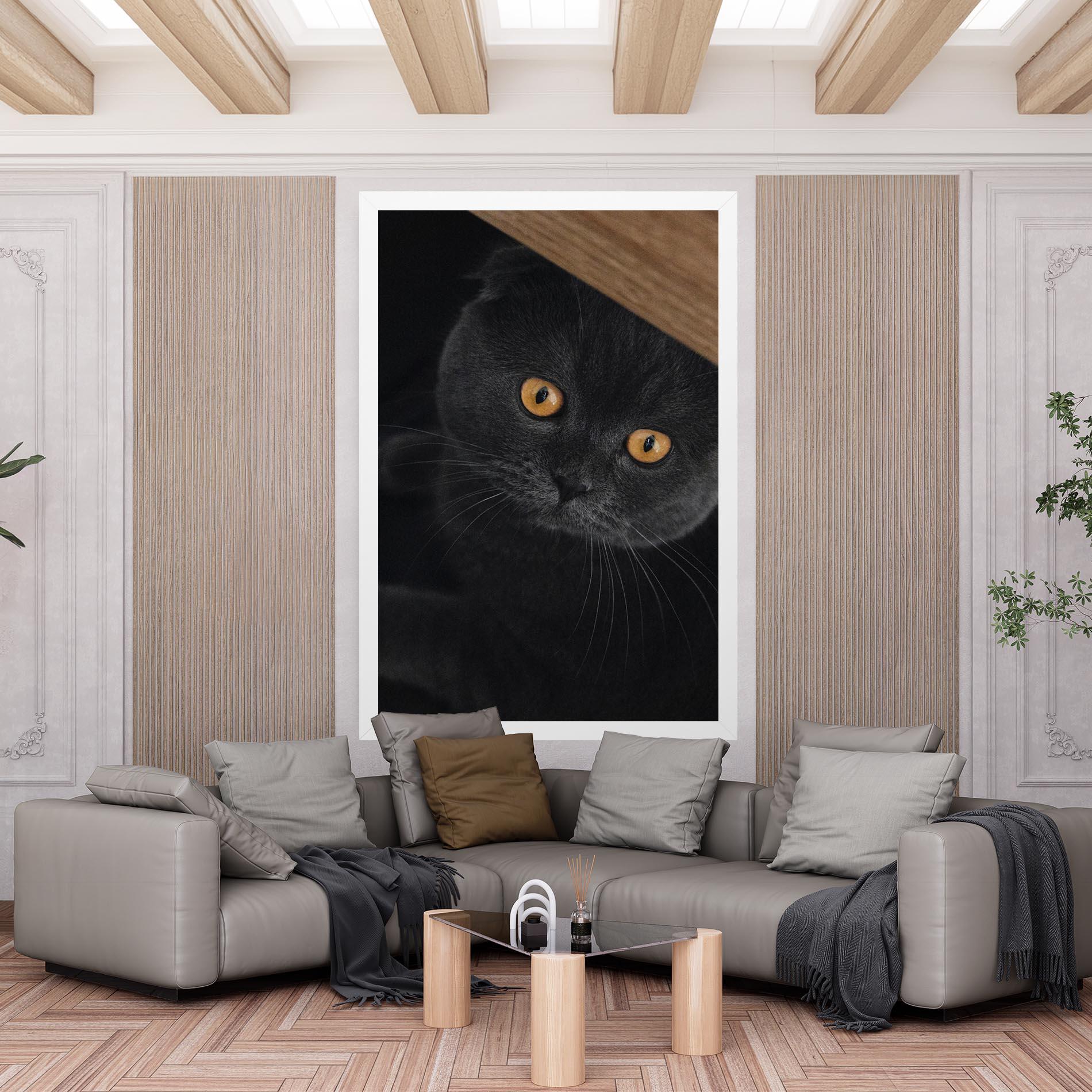 Картина на платно Grey Cat With Orange Eyes mockup 6