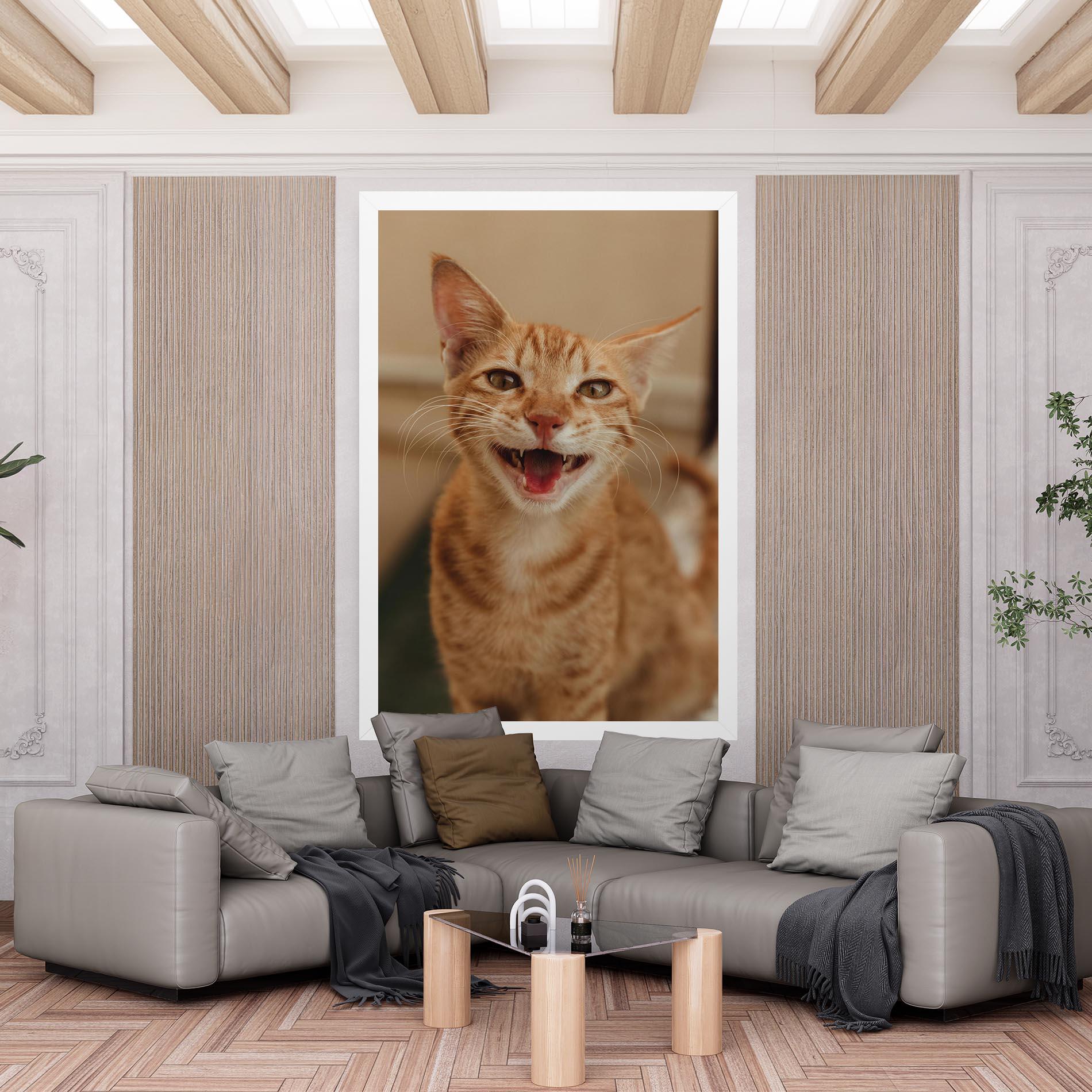 Картина на платно Orange Cat Smiling mockup 6