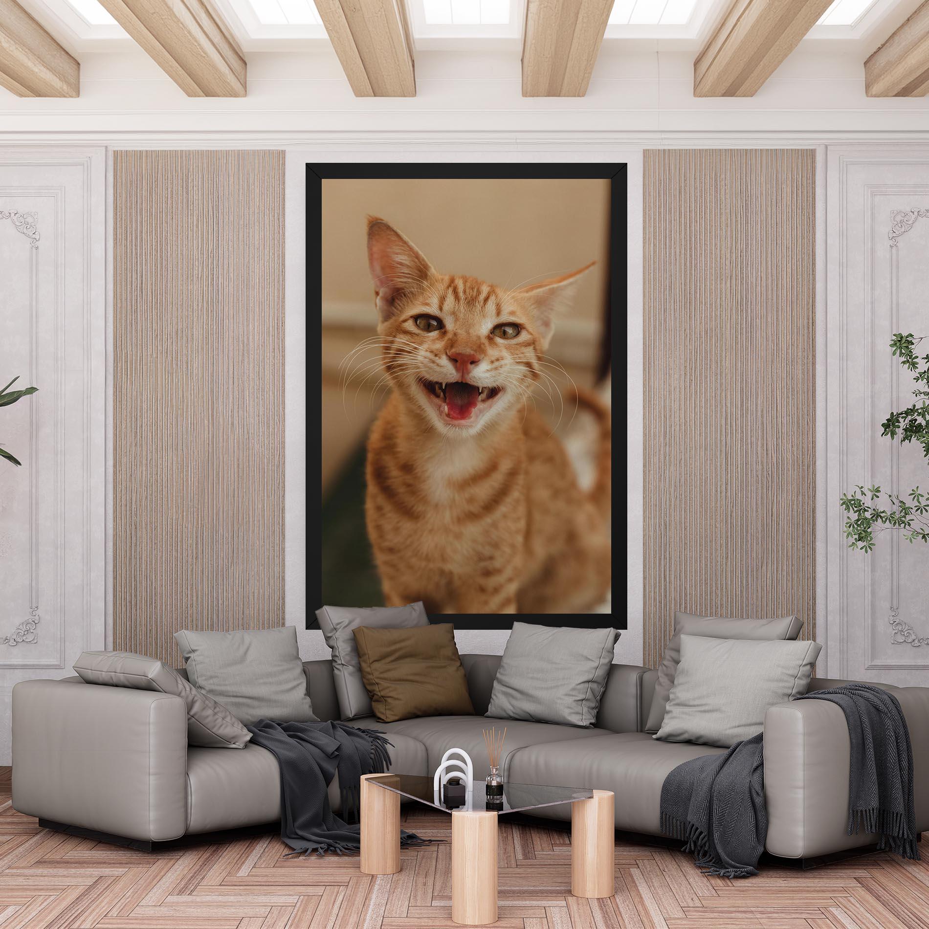Картина на платно Orange Cat Smiling mockup 6