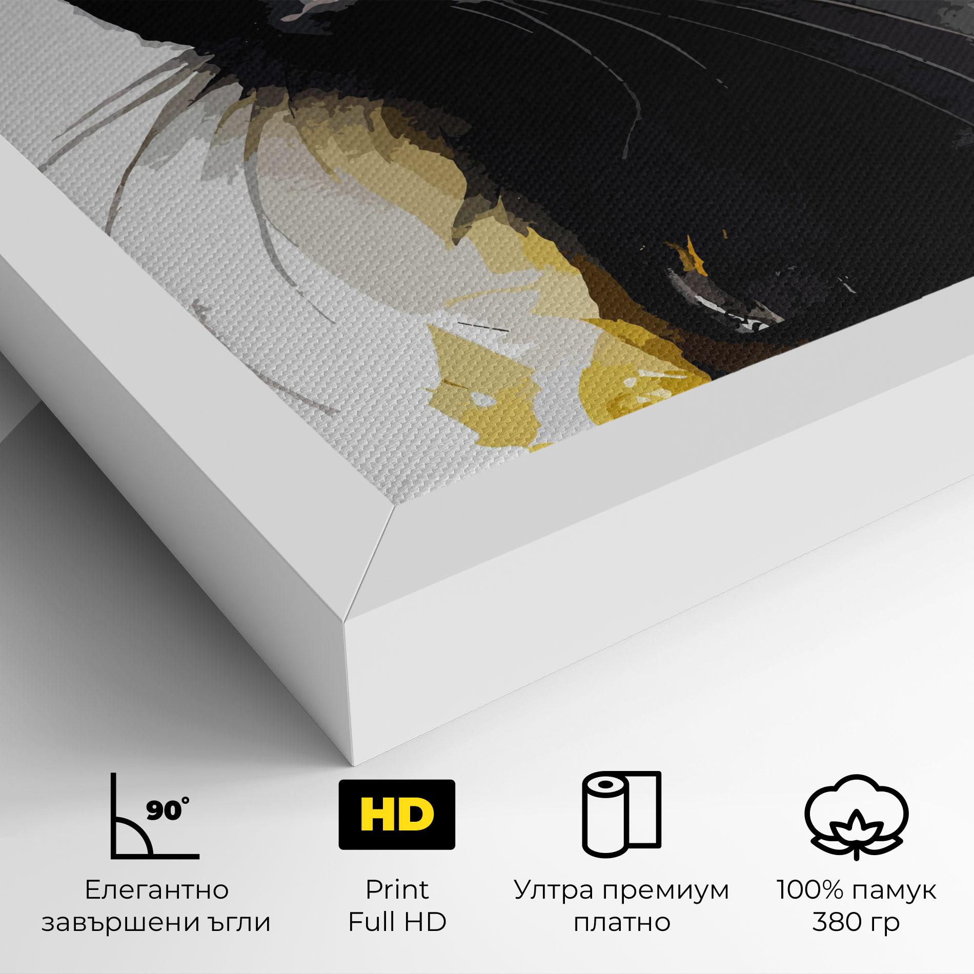 Картина на платно Beautiful Black Cat mockup 4