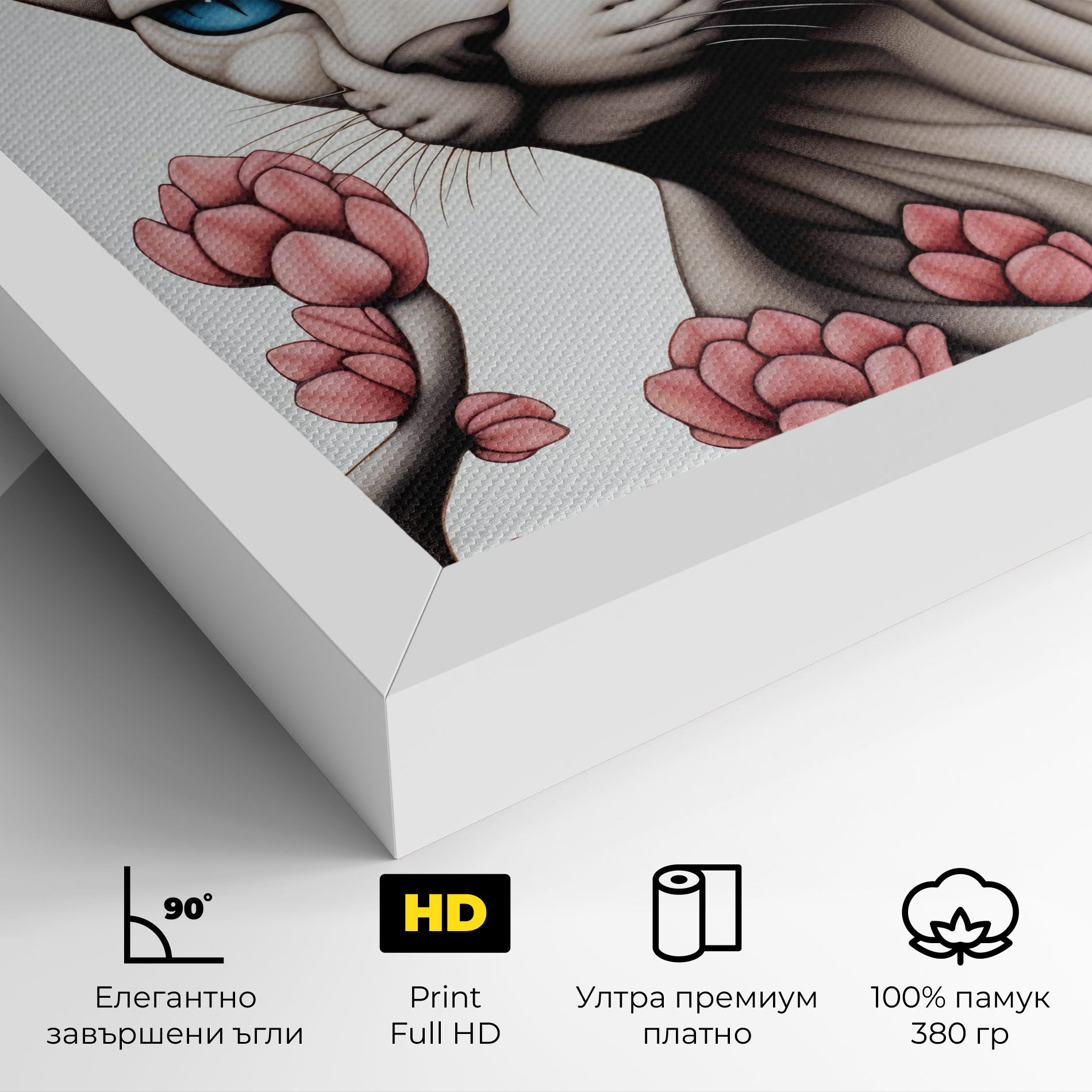 Blue Eyes Cat Drawing mockup 4