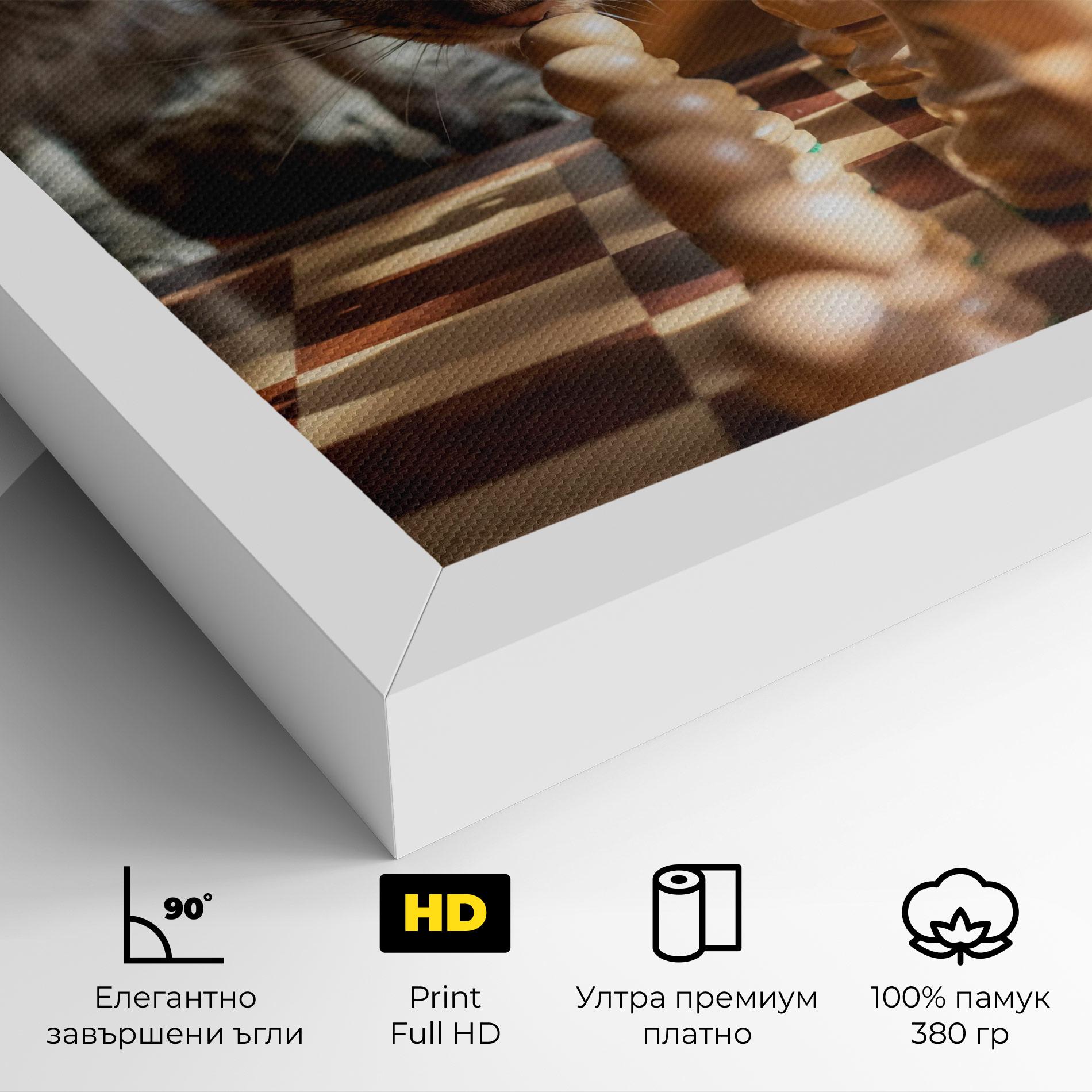 Картина на платно Chess Cat mockup 4
