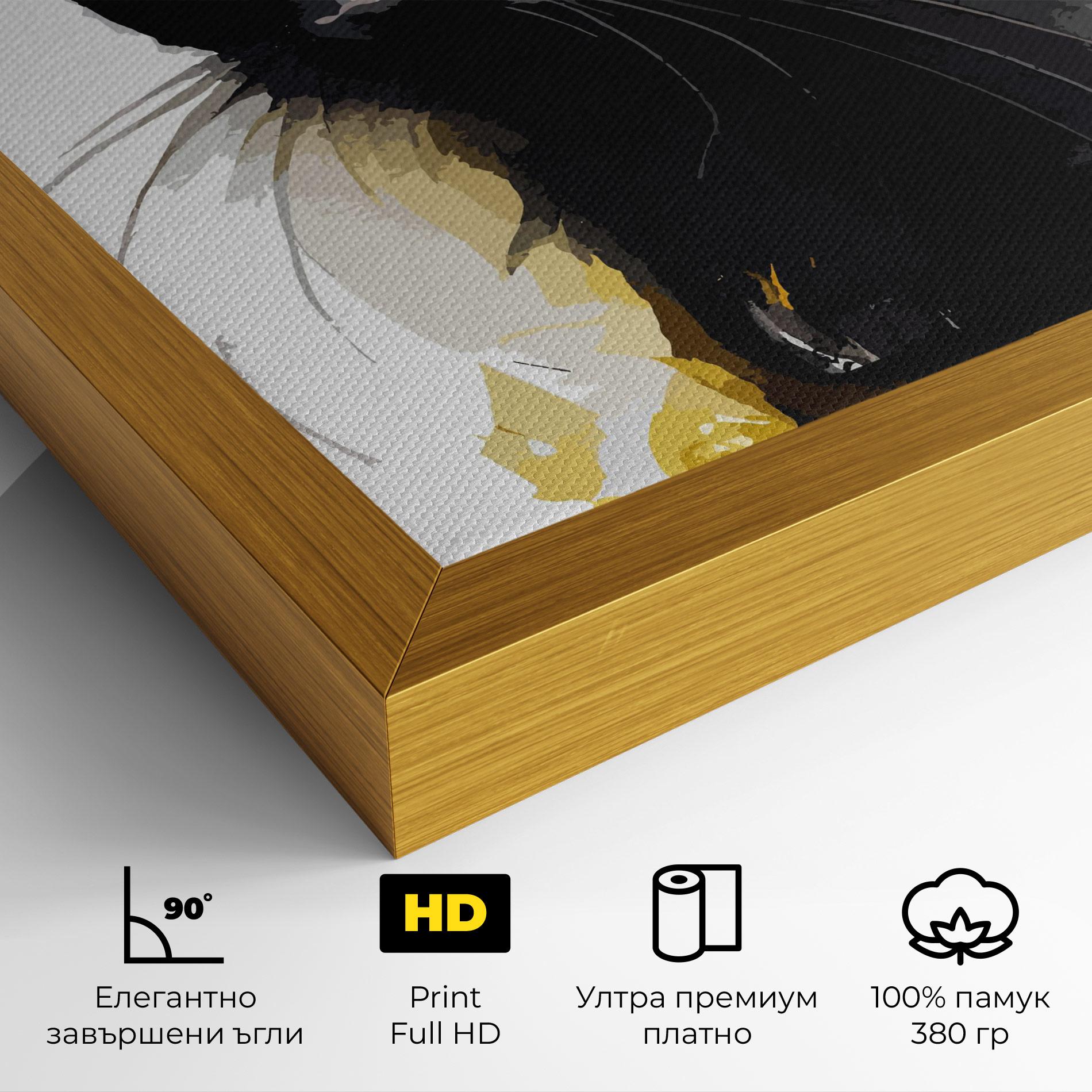 Картина на платно Beautiful Black Cat mockup 4