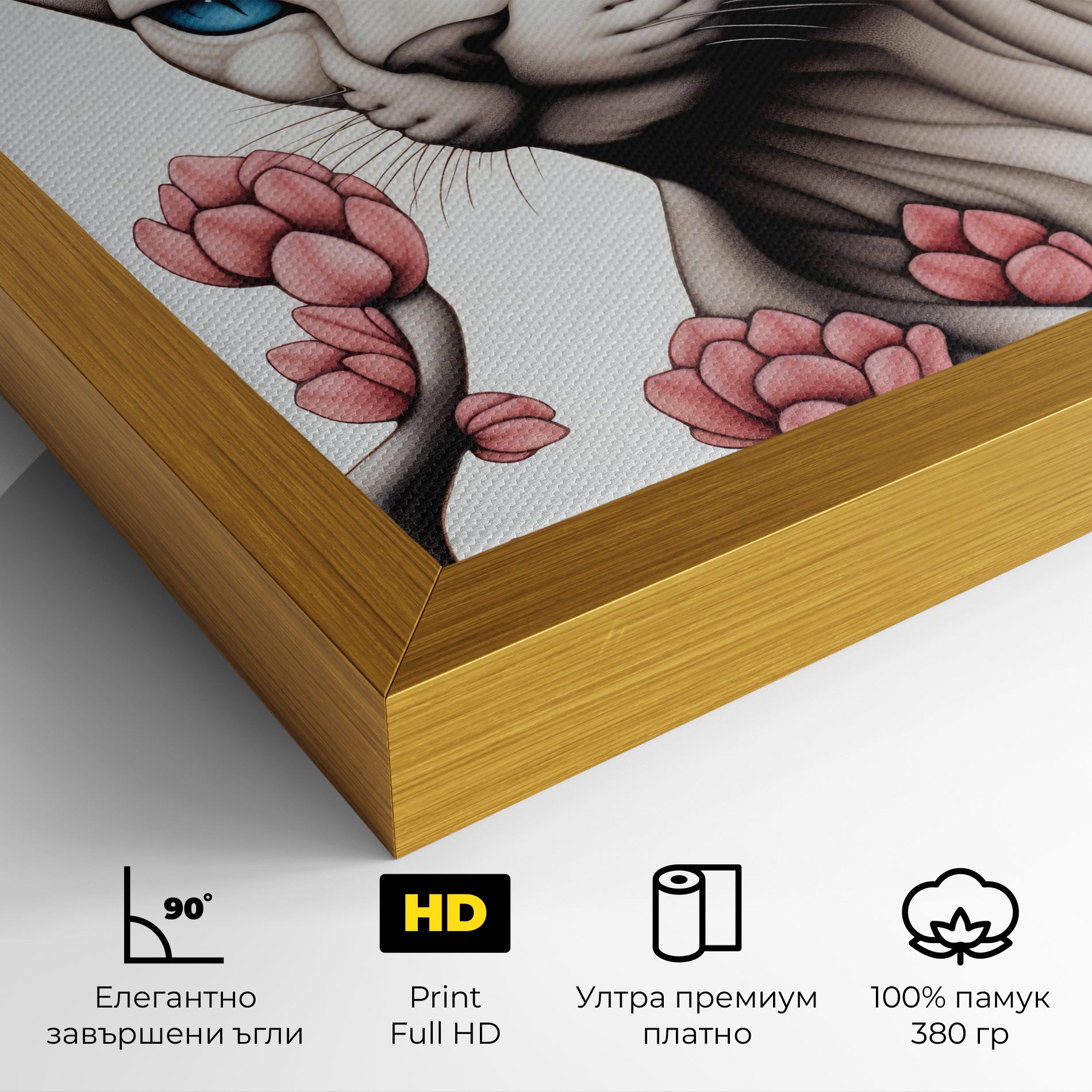 Blue Eyes Cat Drawing mockup 4