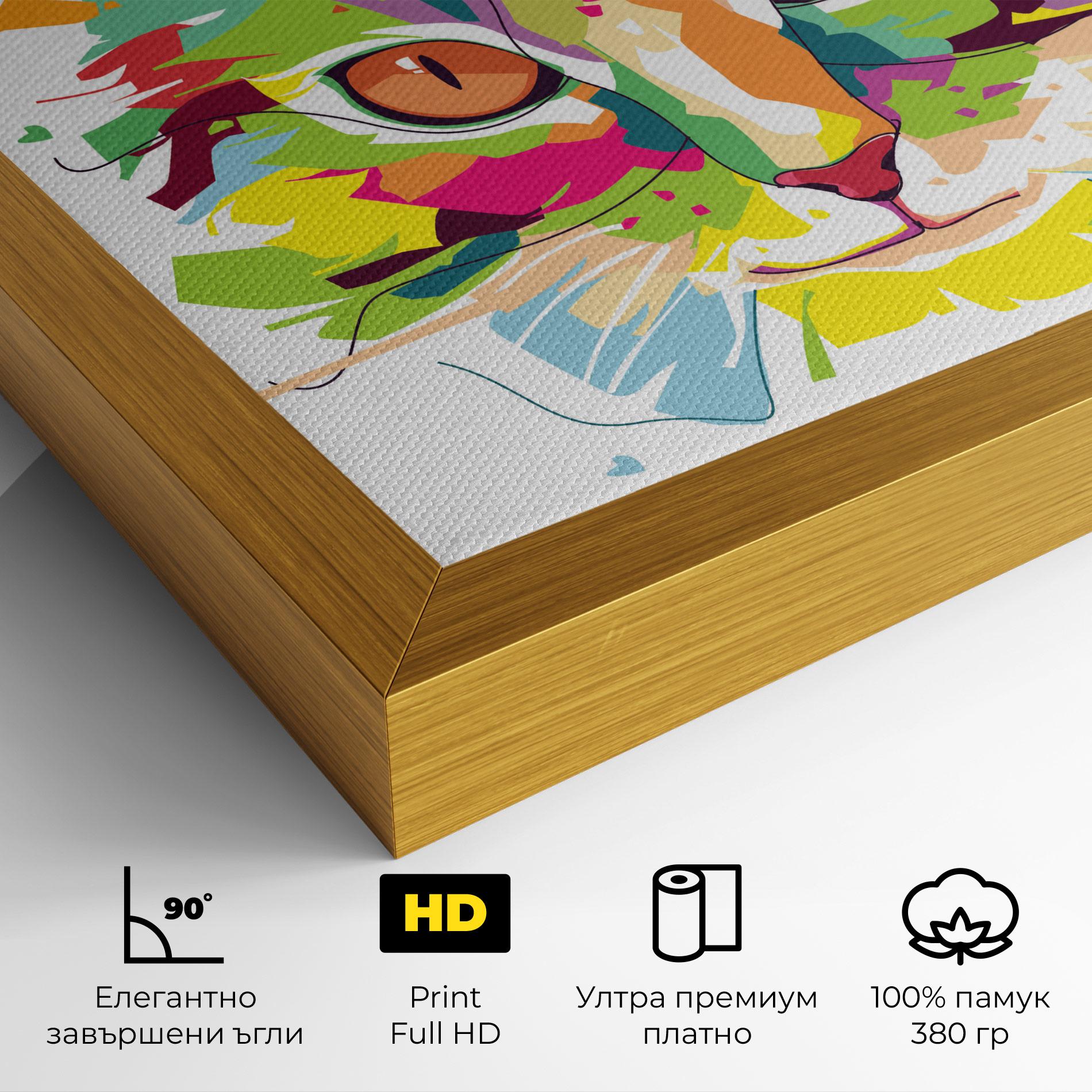 Картина на платно Cat Art Close Up mockup 4