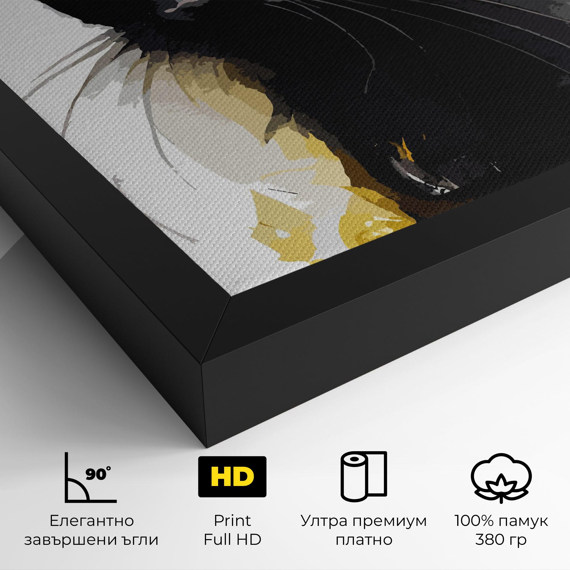 Картина на платно Beautiful Black Cat mockup 4