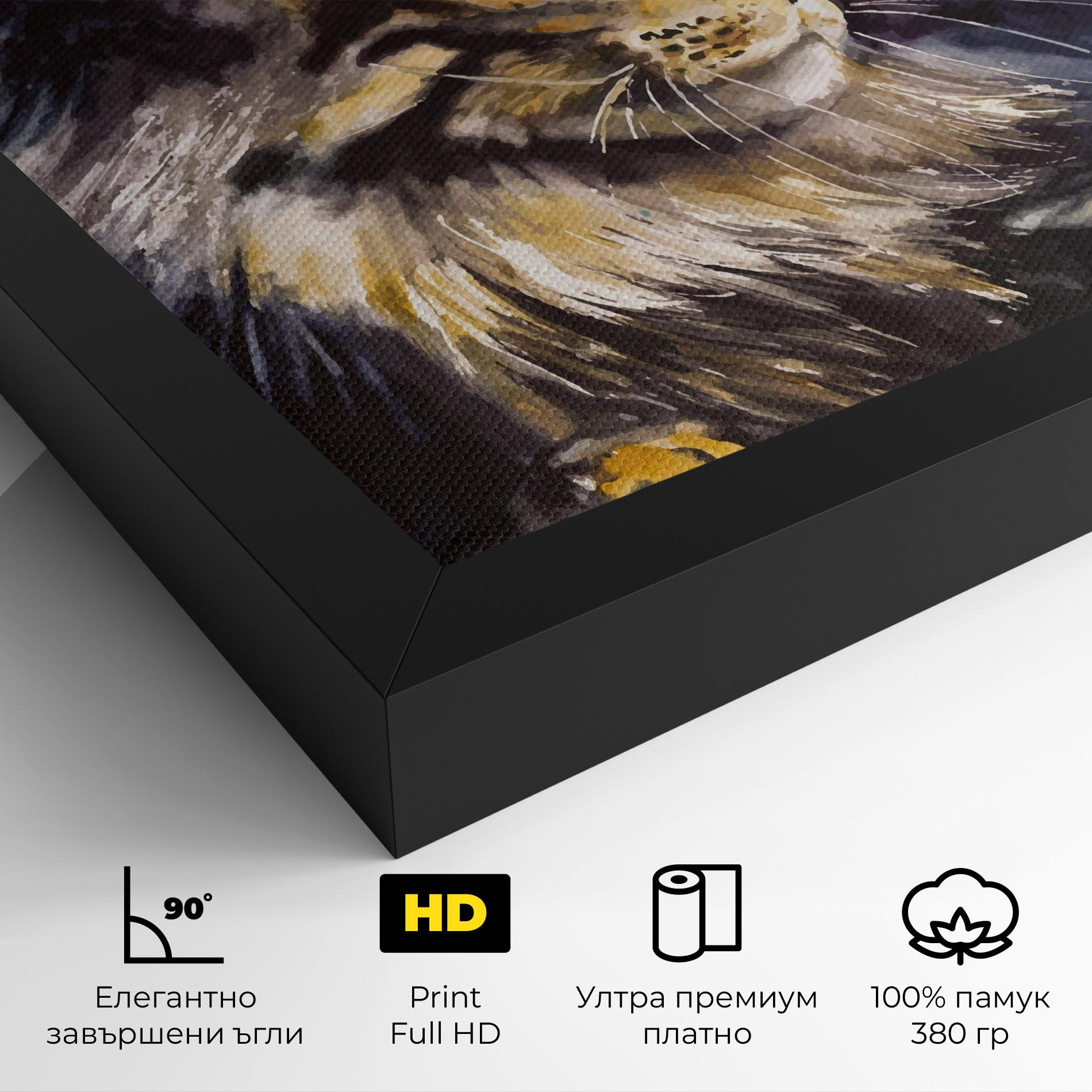 Картина на платно Cat Watercolor Art mockup 4