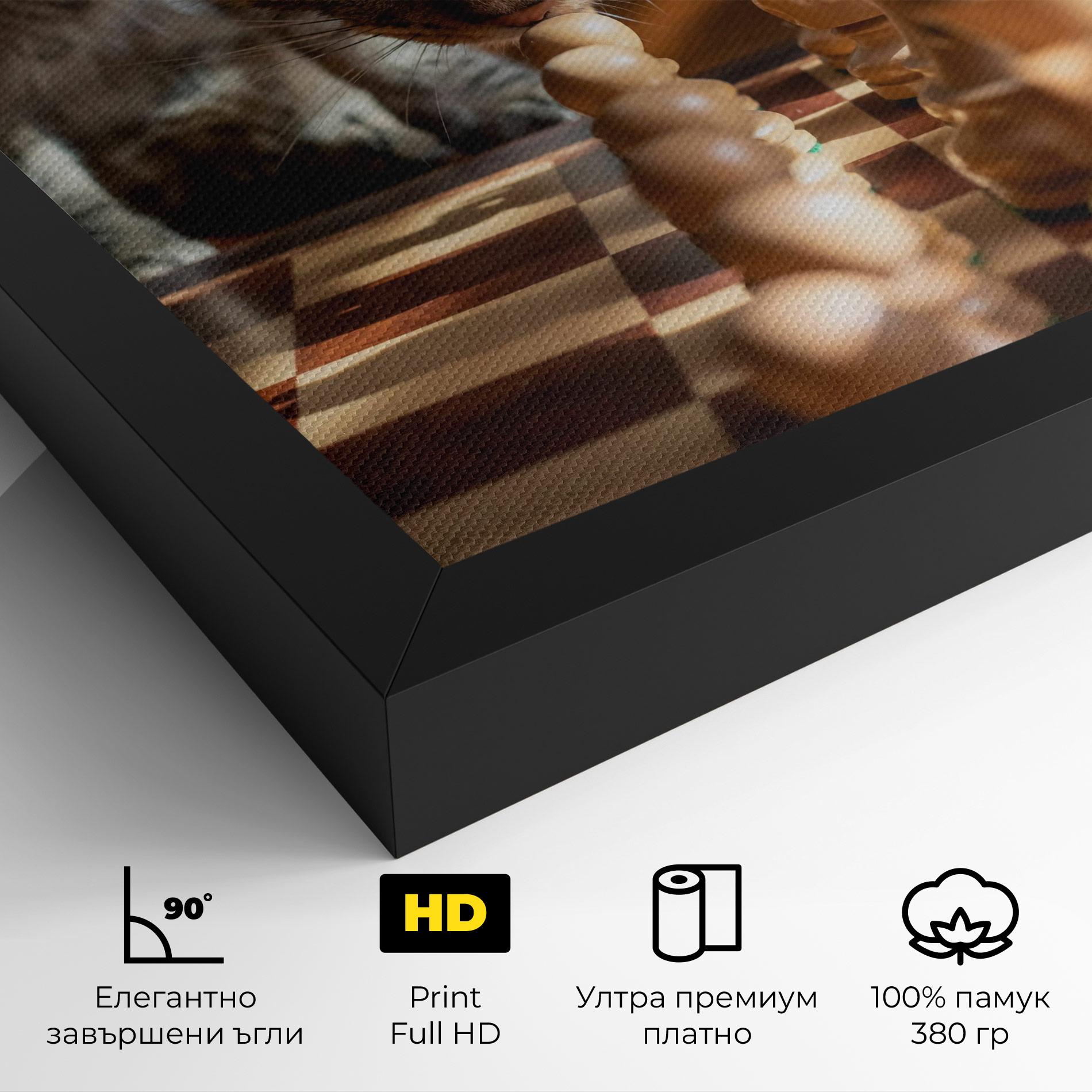 Картина на платно Chess Cat mockup 4