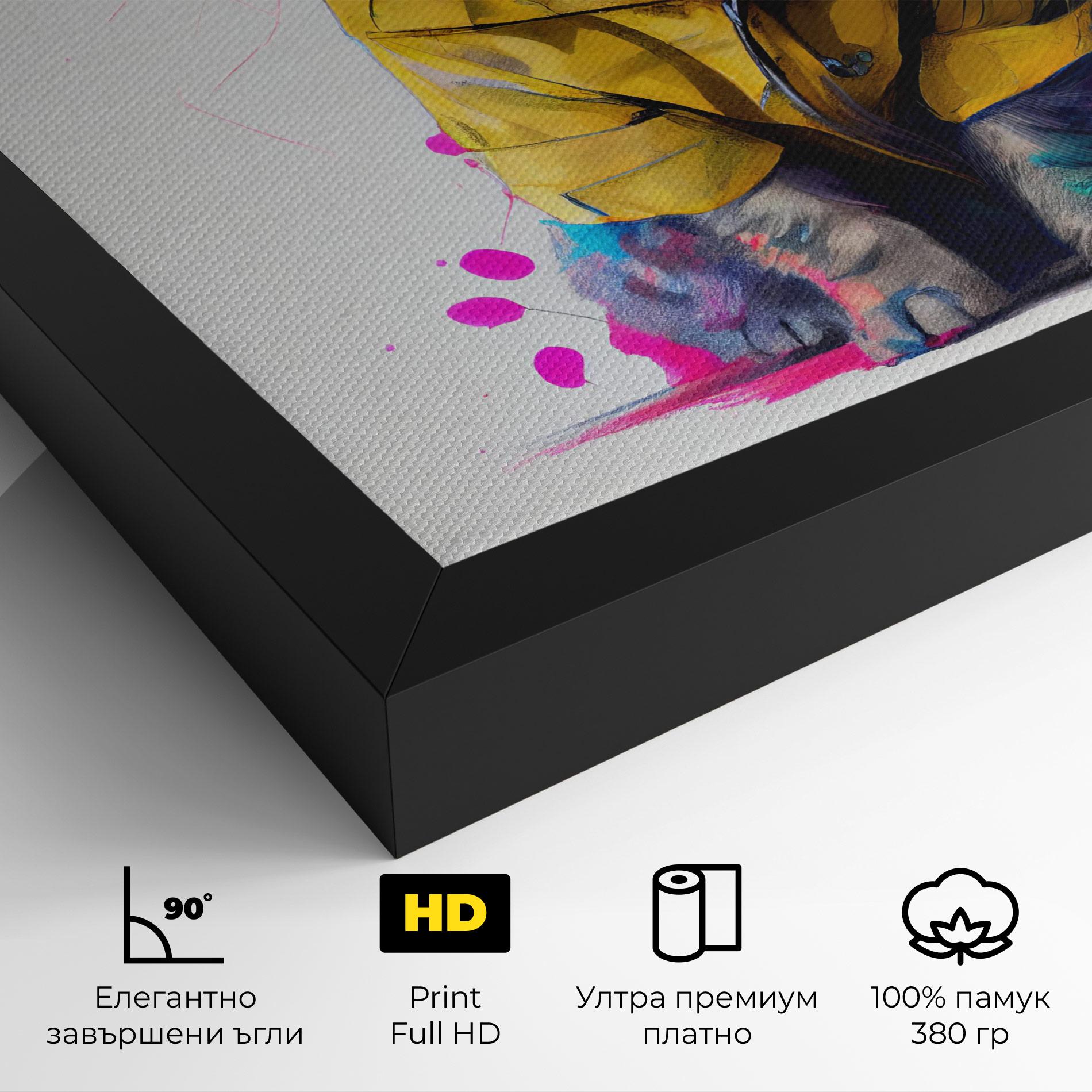 Картина на платно Fluffy Kitten With Clothes mockup 4