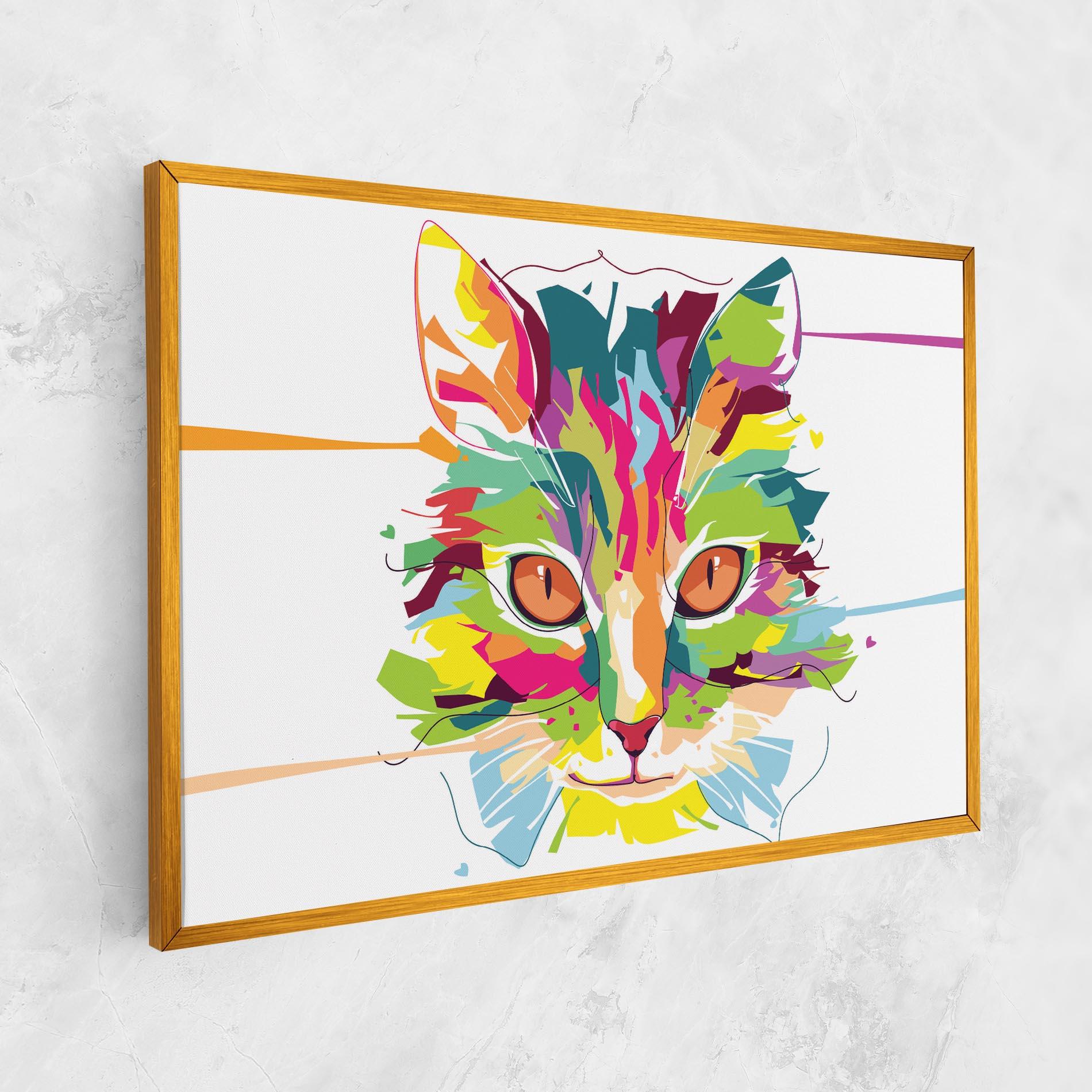 Картина на платно Cat Art Close Up mockup 1