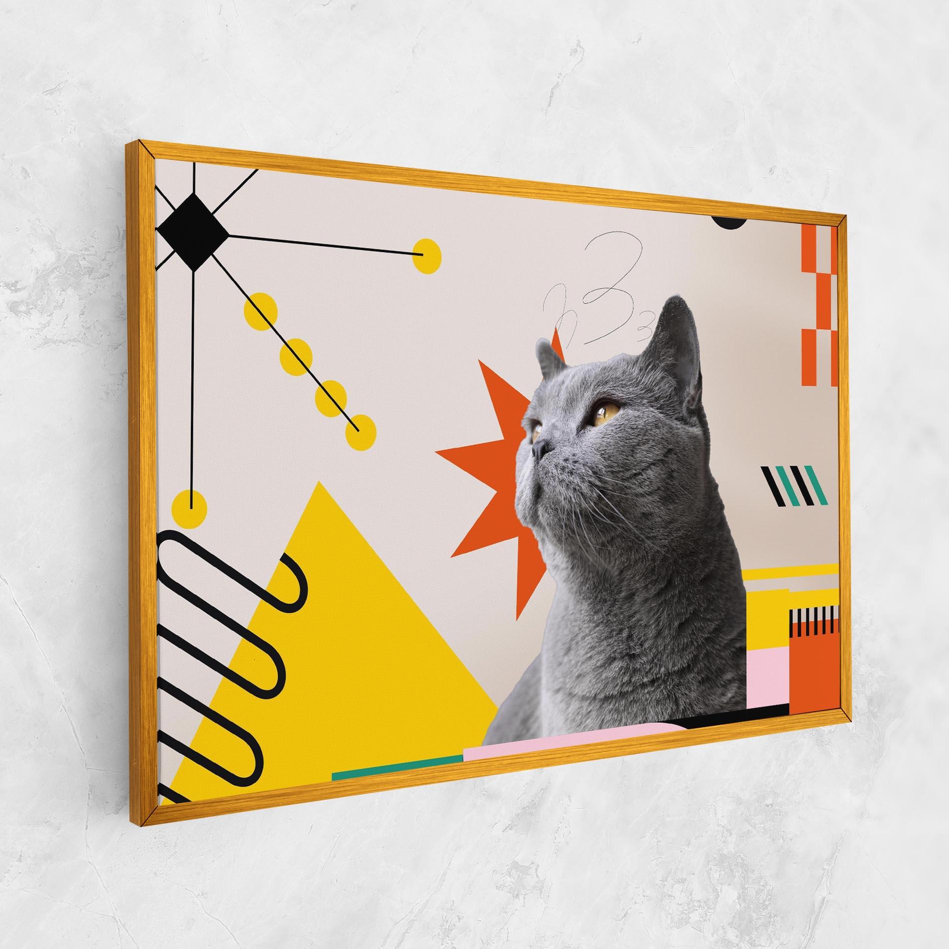 Картина на платно Colorful Graphic Cat mockup 1