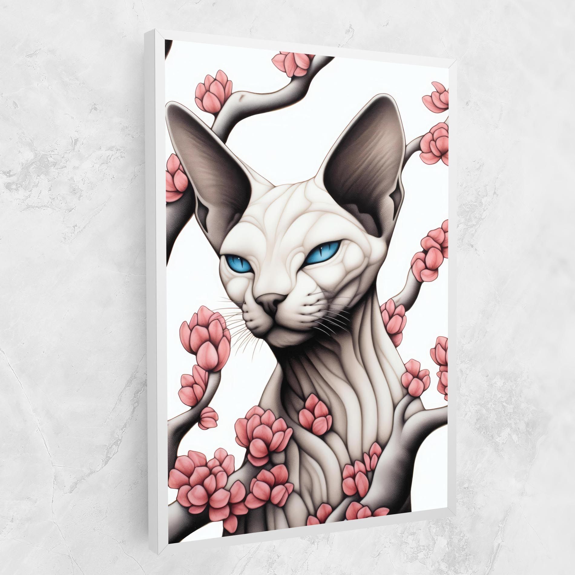Blue Eyes Cat Drawing mockup 1