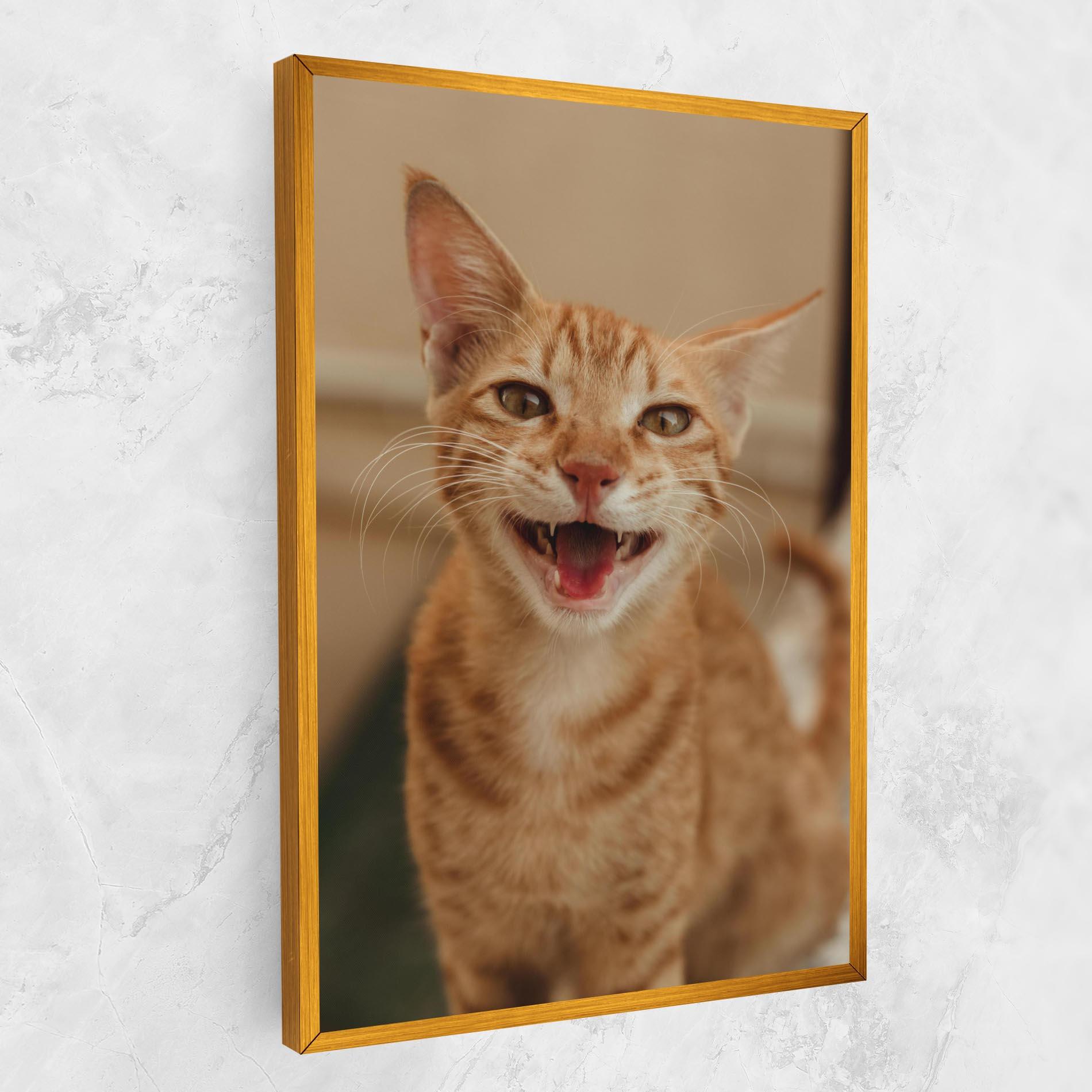 Картина на платно Orange Cat Smiling mockup 1