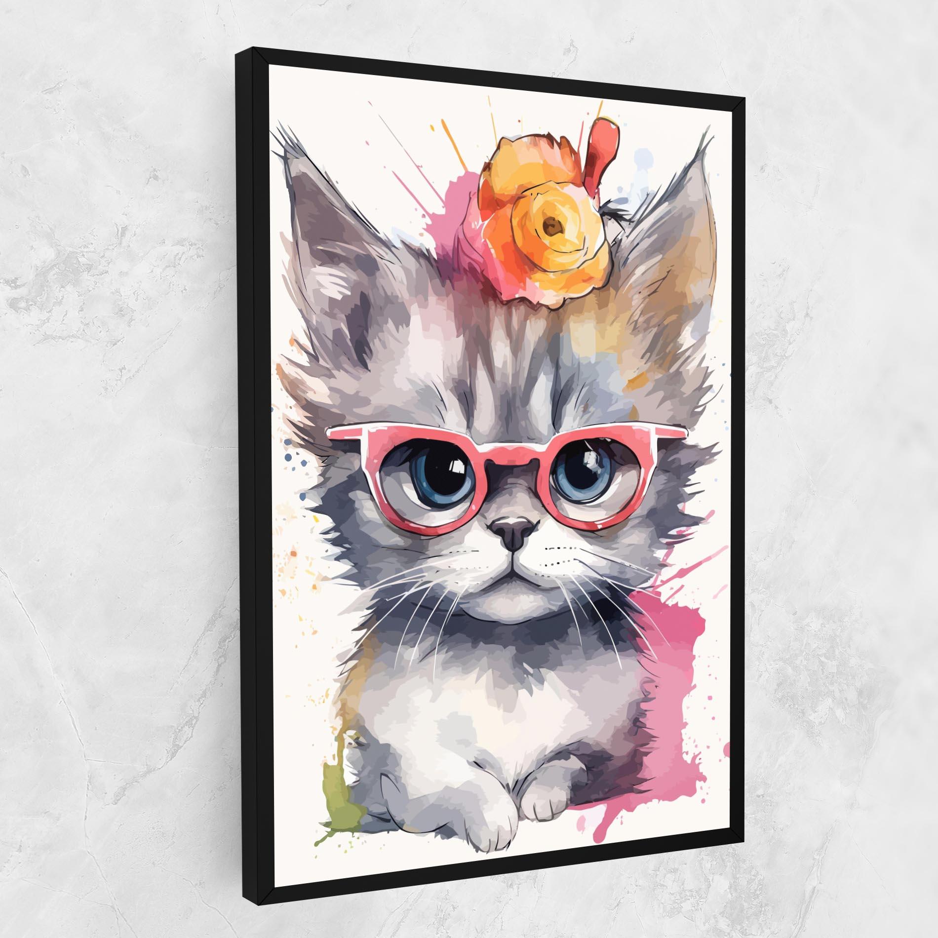 Картина на платно Adorable Grey Cat mockup 1