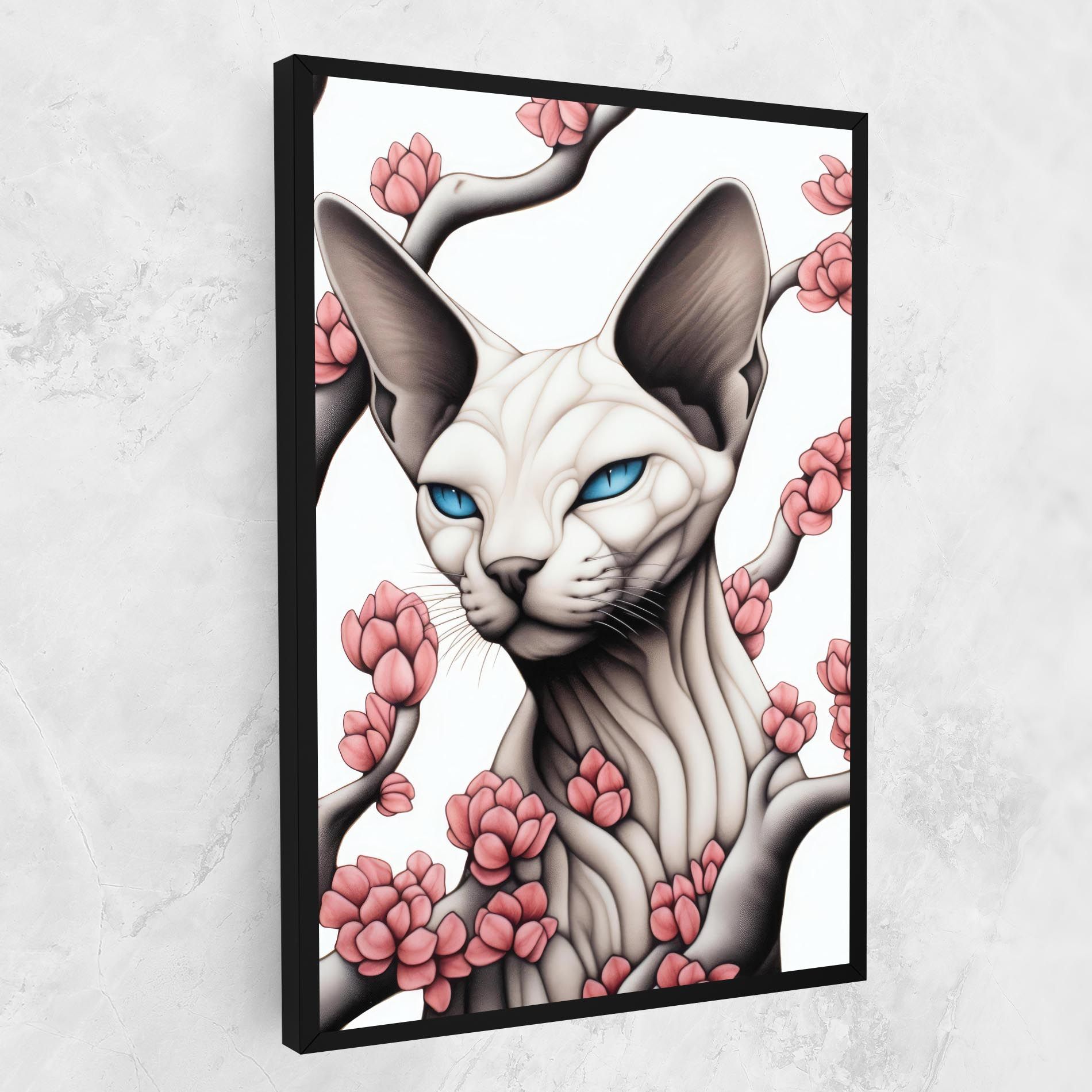 Blue Eyes Cat Drawing mockup 1