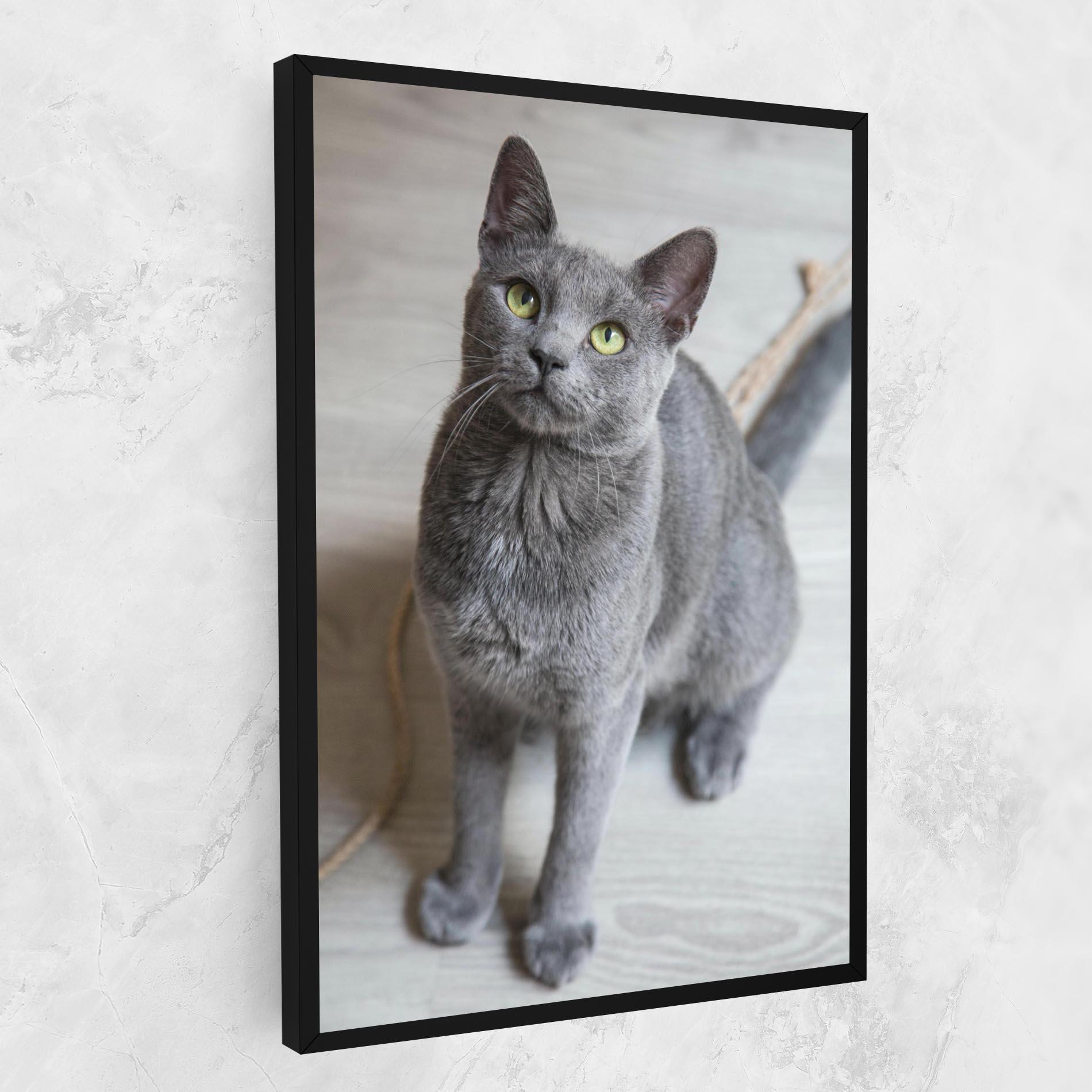 Картина на платно Grey Green Cat Eyes mockup 1