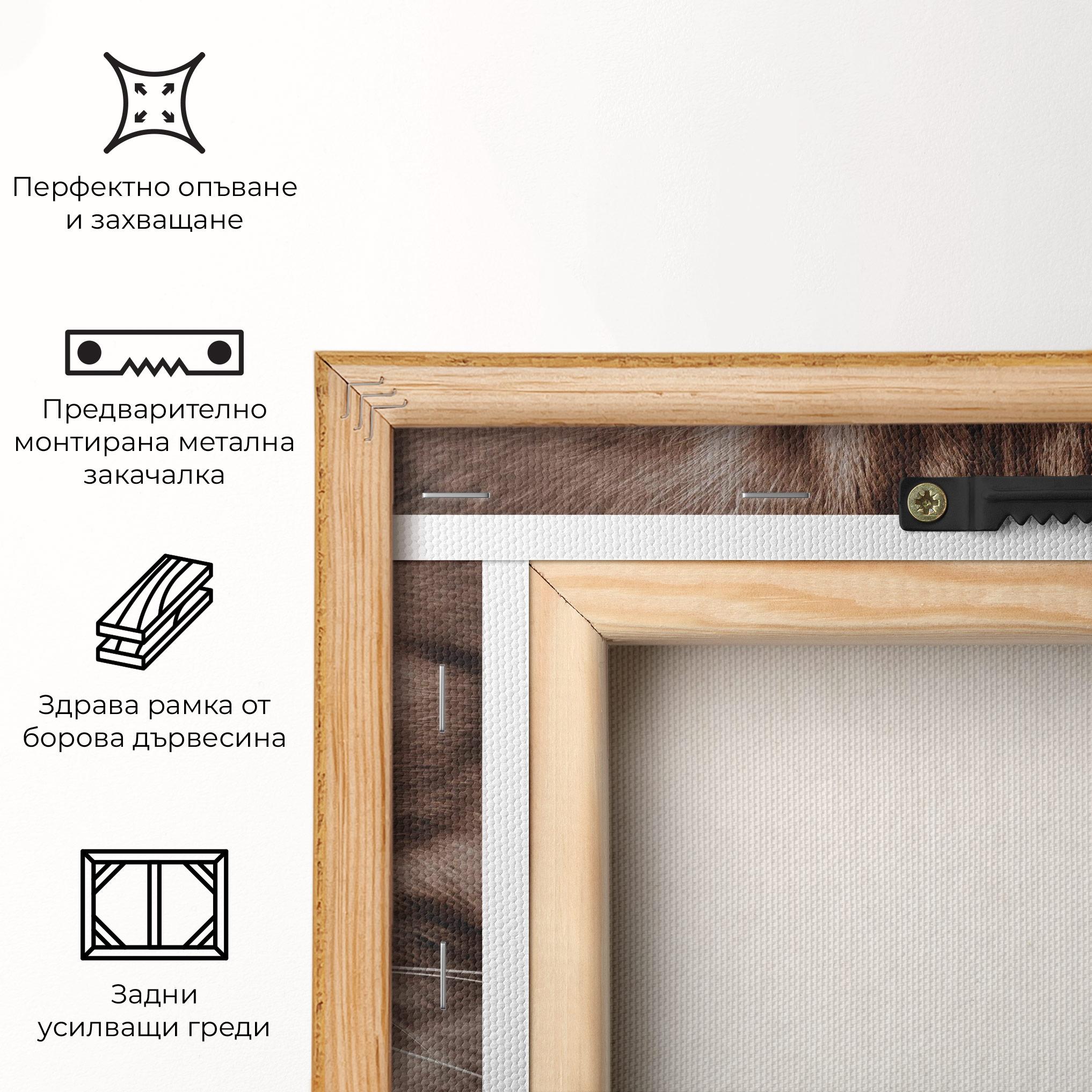 Картина на платно Fire Eyes Cat mockup 5