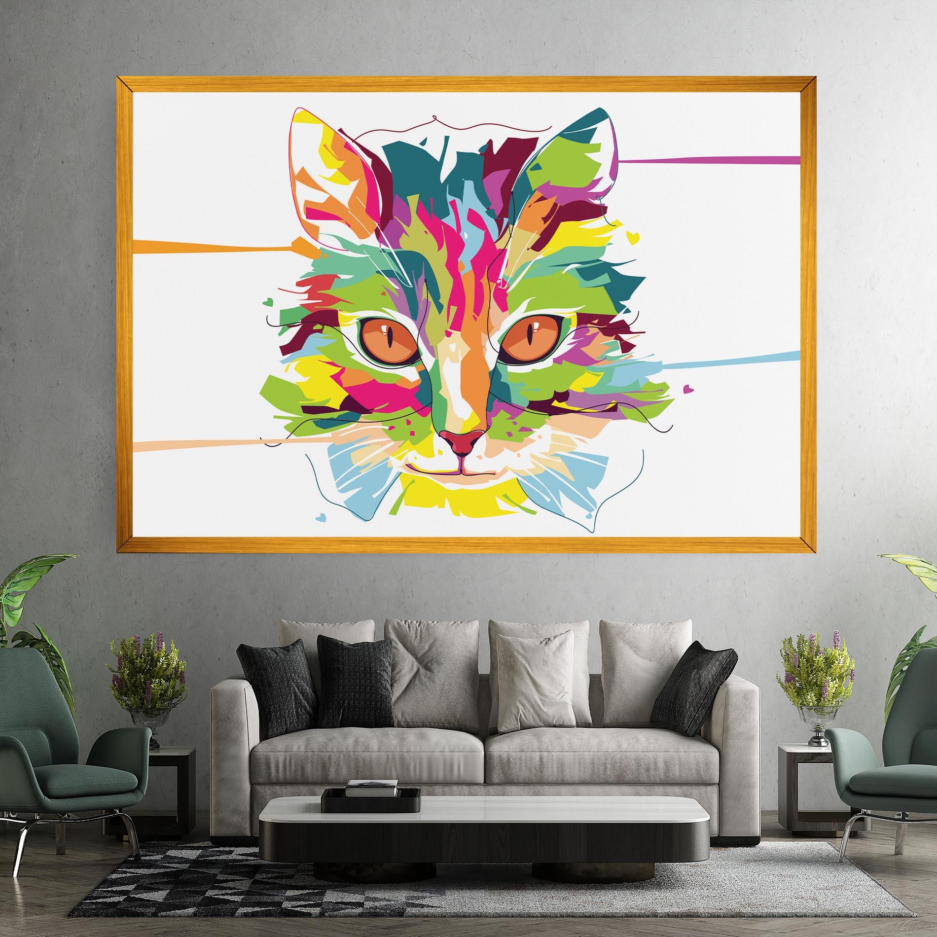 Картина на платно Cat Art Close Up mockup 7