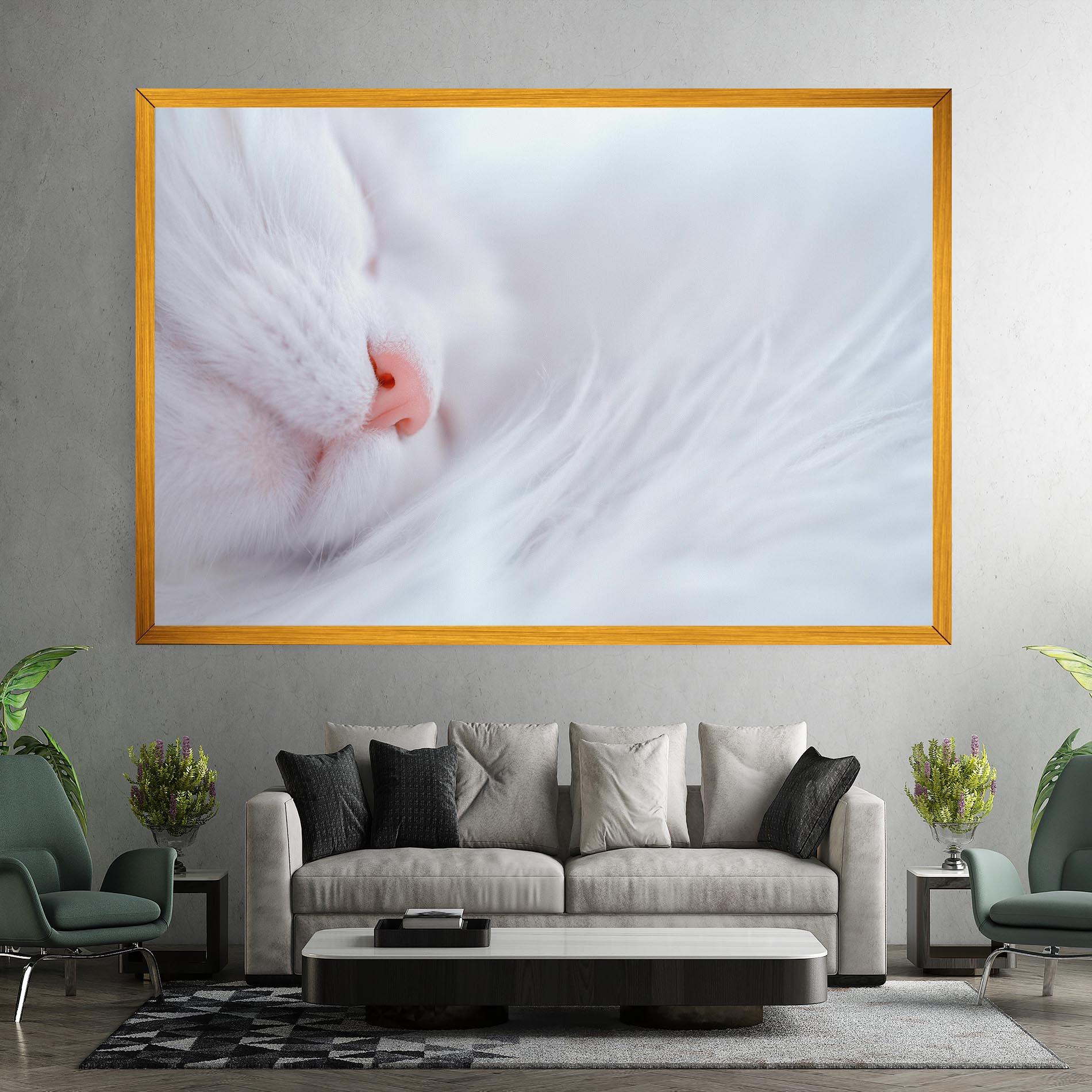 Картина на платно Dreamy White Cat mockup 7